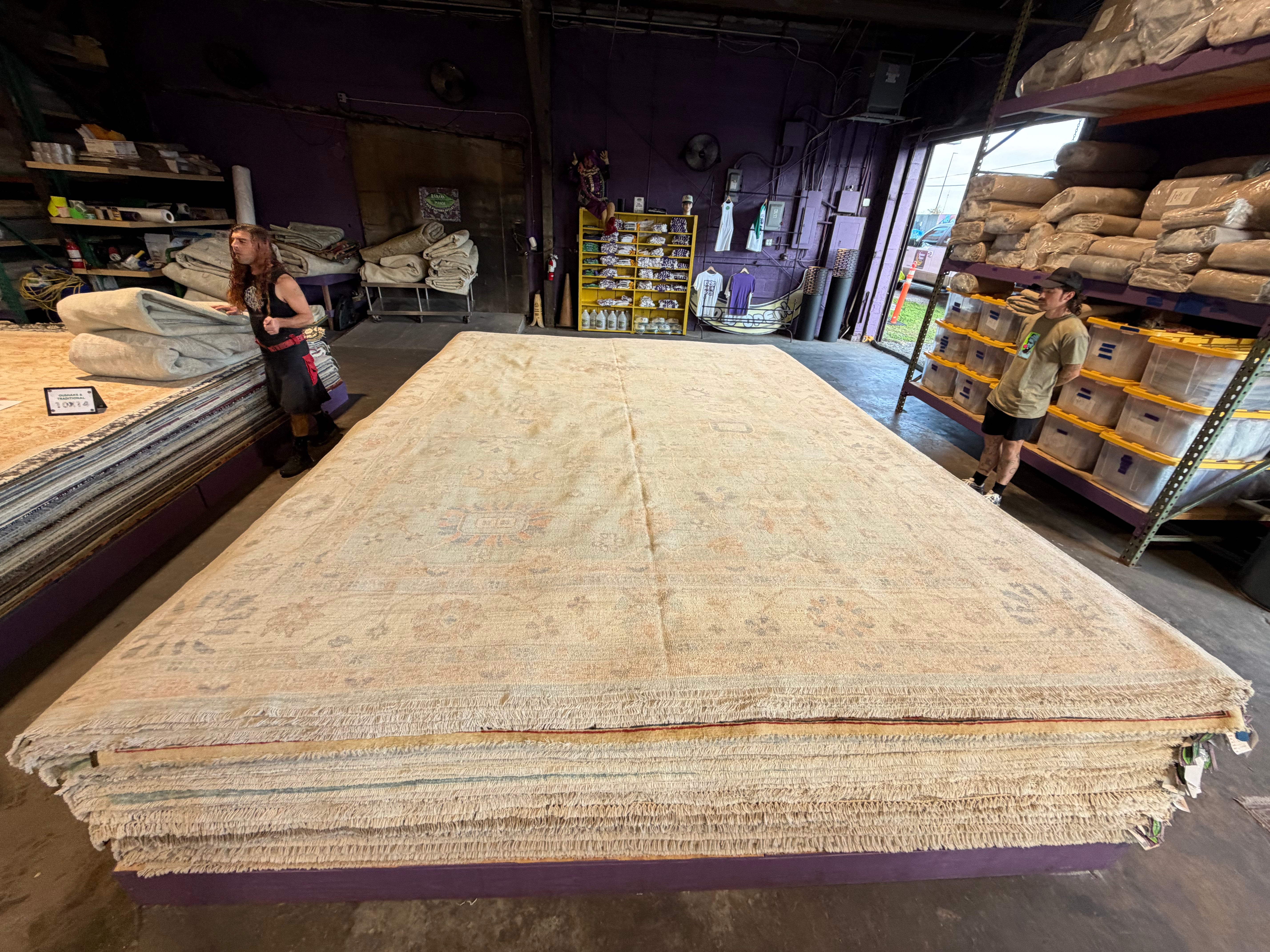 Susie Malkin 10.4x13.10 Blue Afghani Whitewashed Oushak