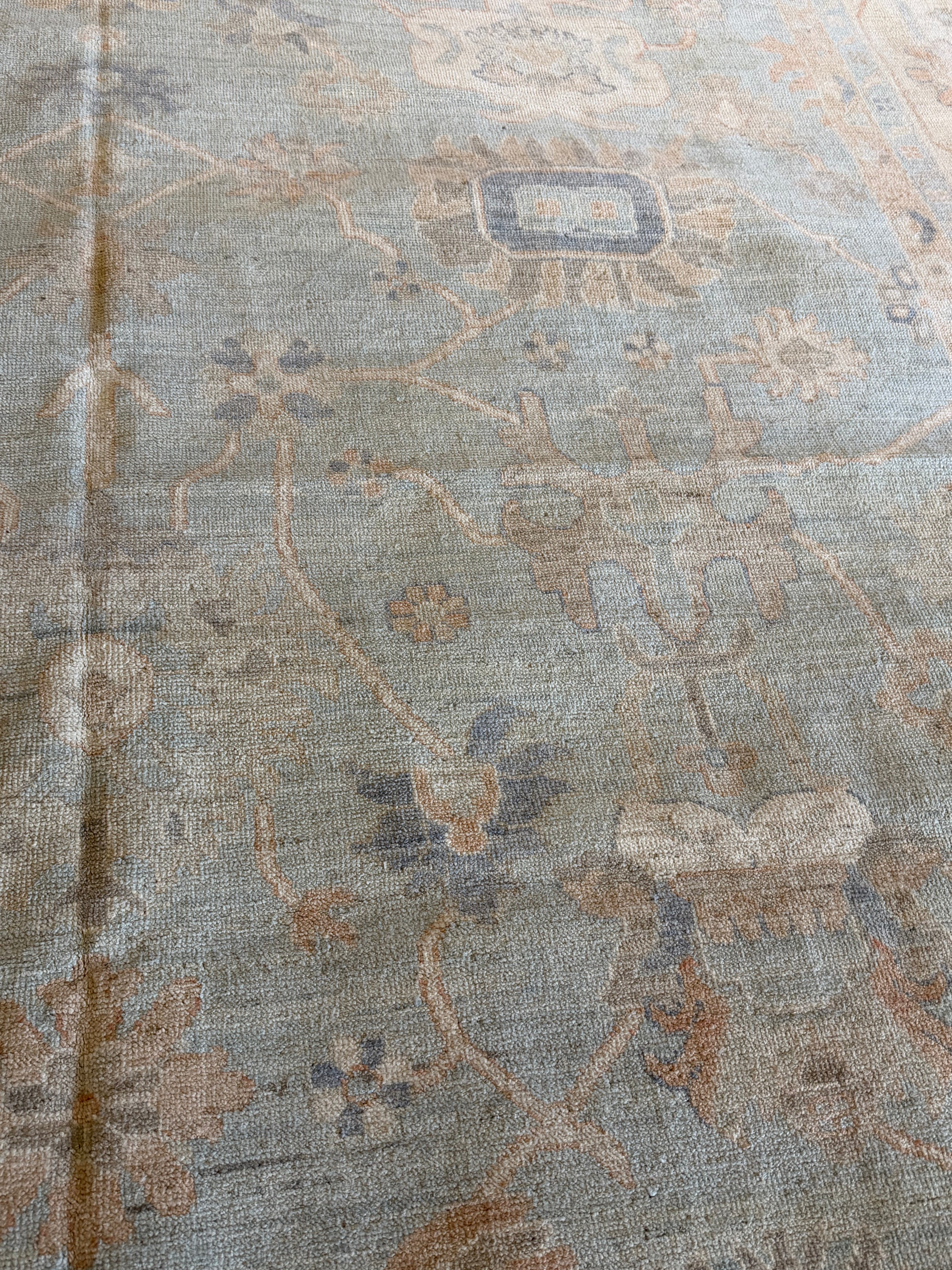 Susie Malkin 10.4x13.10 Blue Afghani Whitewashed Oushak