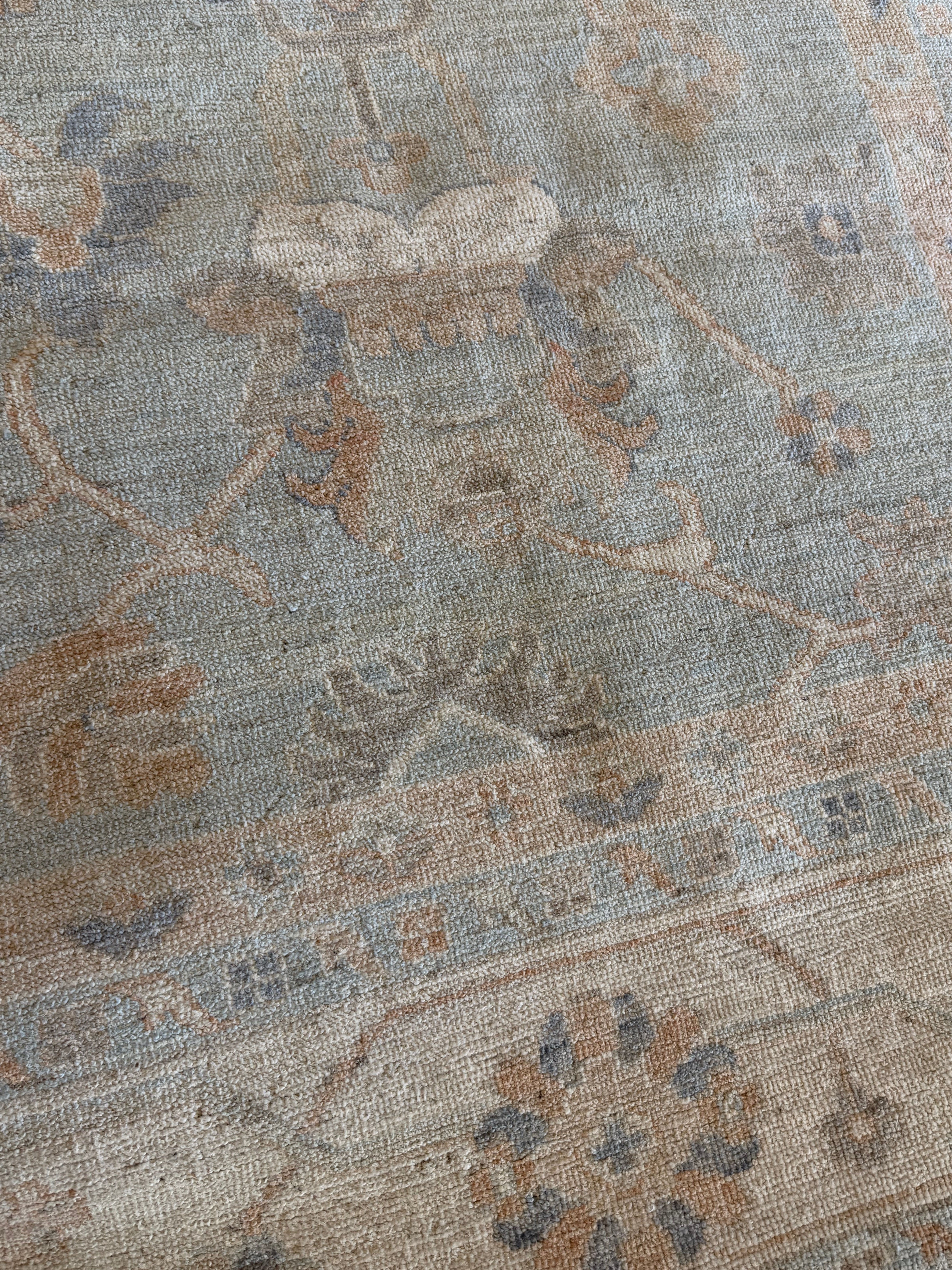 Susie Malkin 10.4x13.10 Blue Afghani Whitewashed Oushak