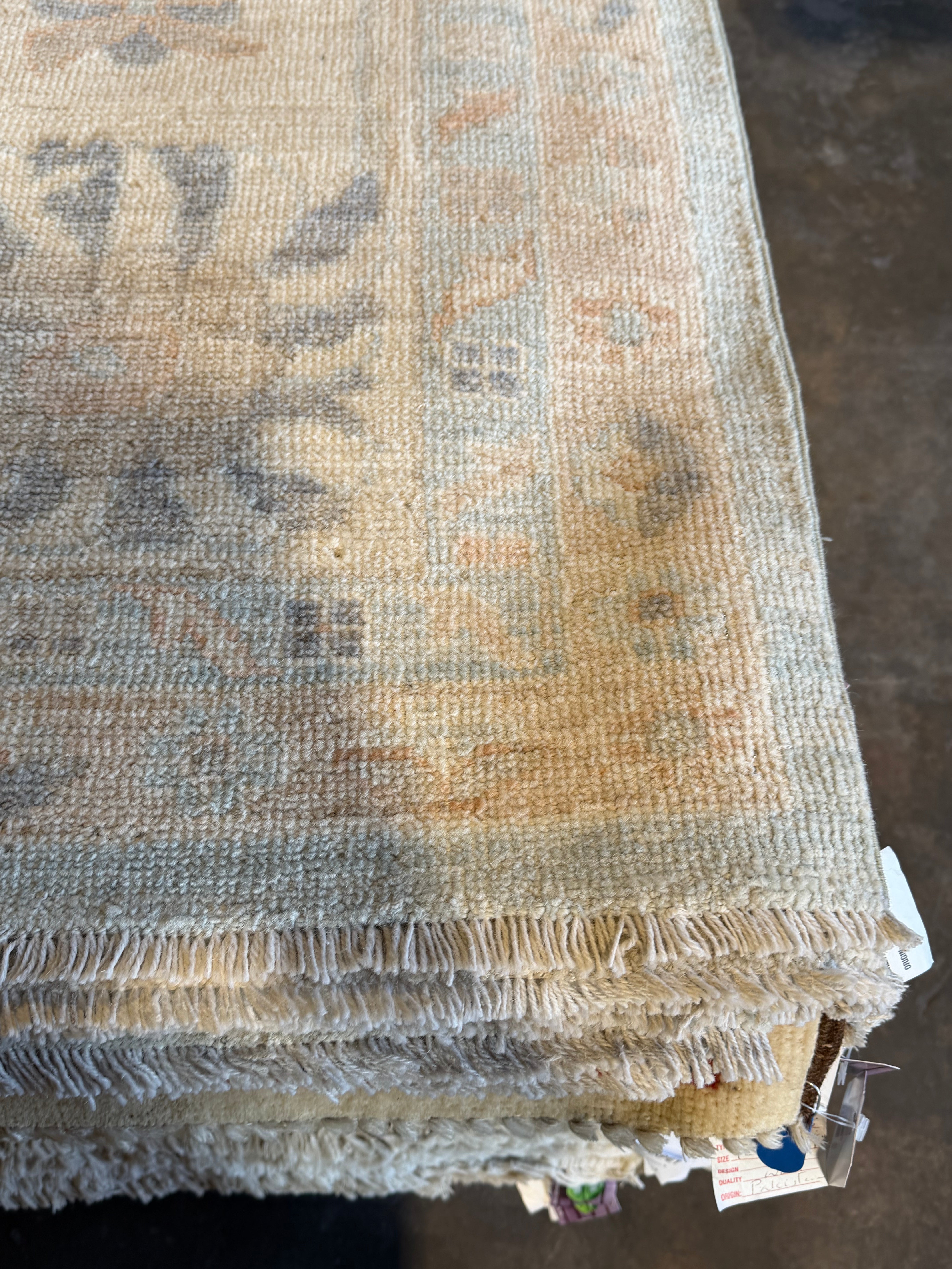 Susie Malkin 10.4x13.10 Blue Afghani Whitewashed Oushak