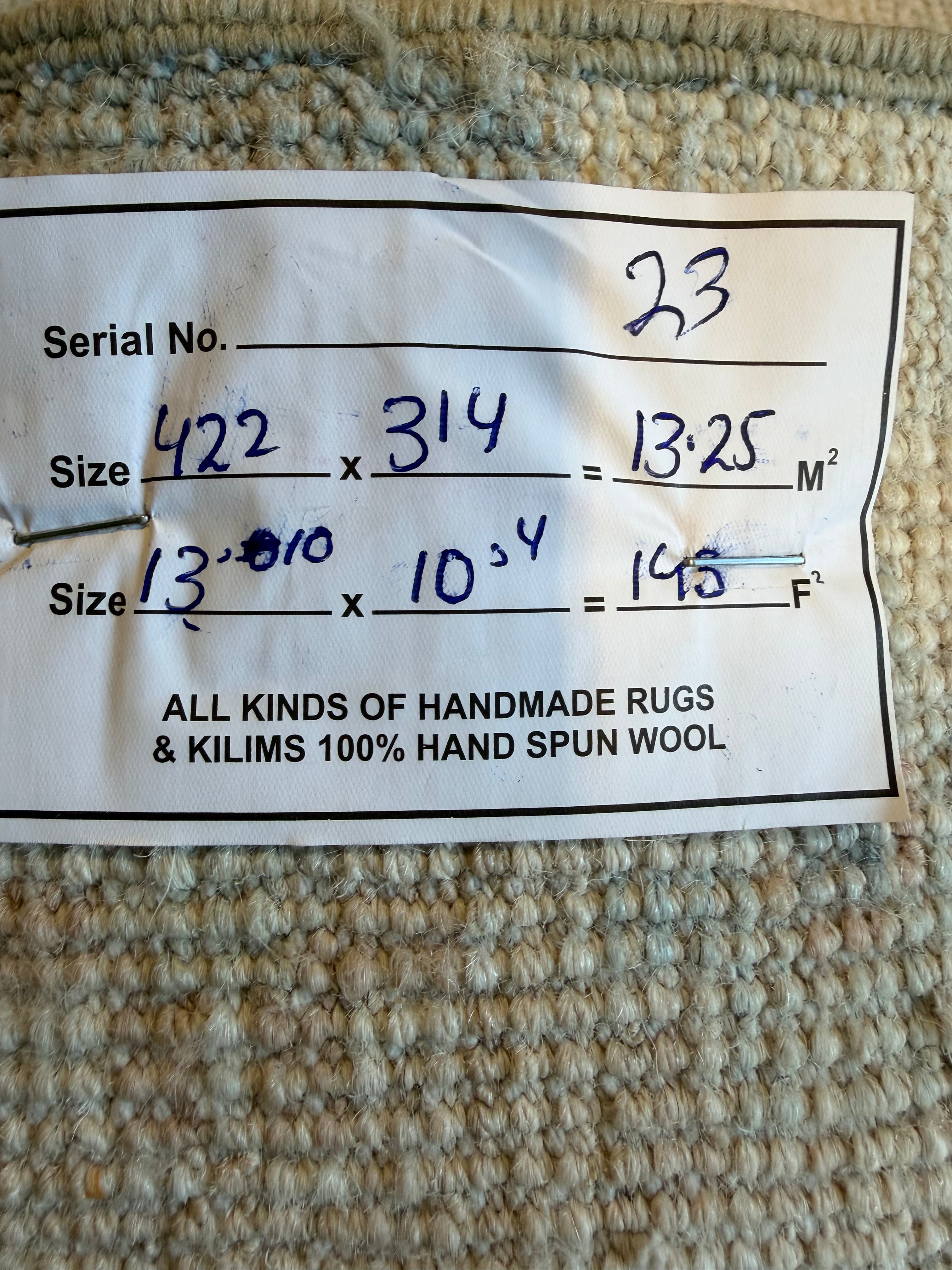 Susie Malkin 10.4x13.10 Blue Afghani Whitewashed Oushak