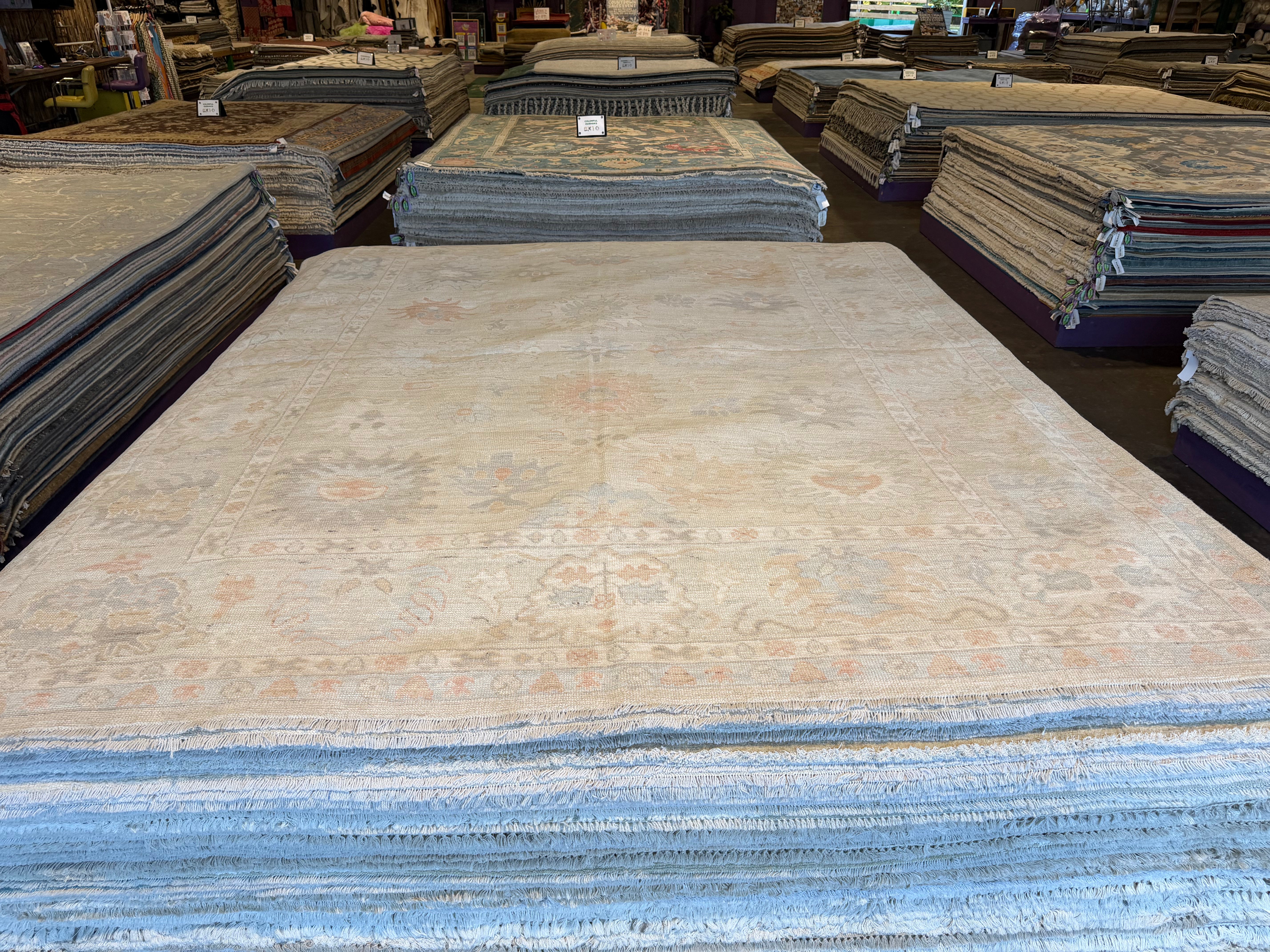 Matilda Legault 8.2x9.11 Blue Afghani Whitewashed Oushak