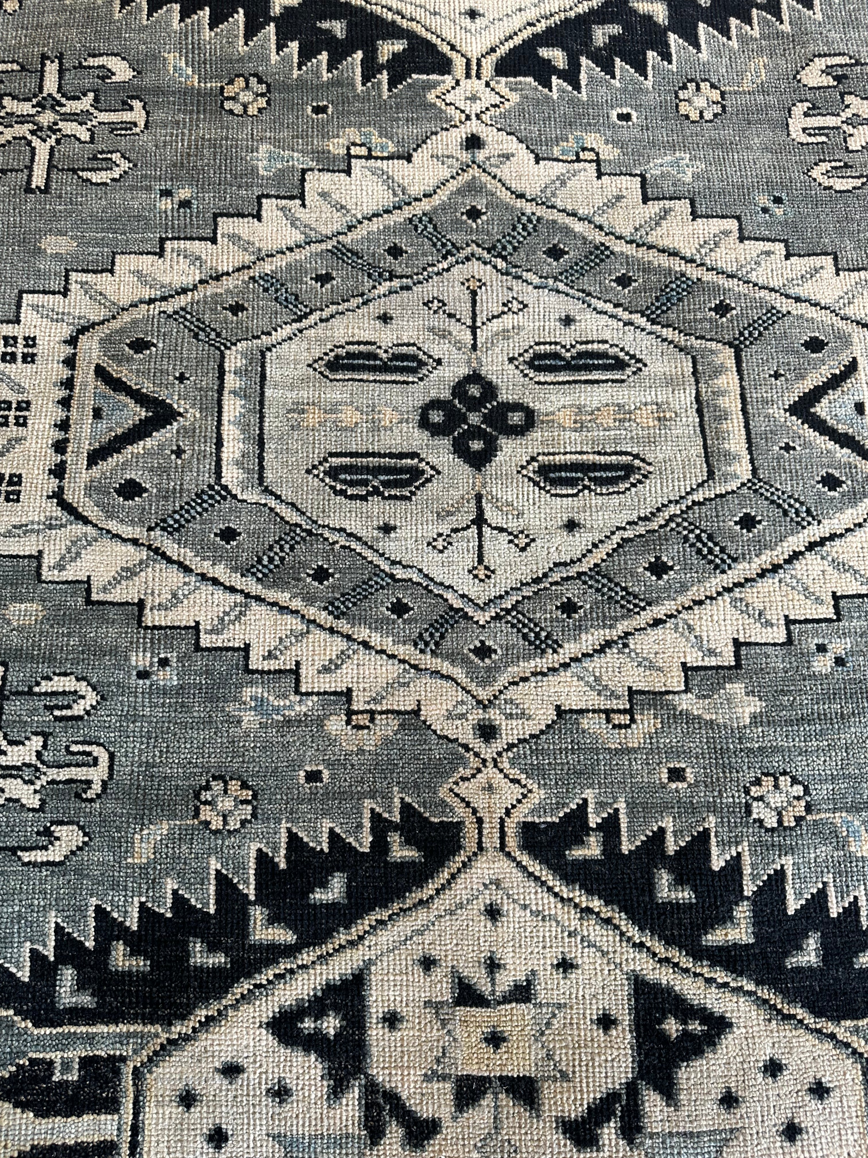 Renee 9.9x14 Grey Hand-Knotted Oushak