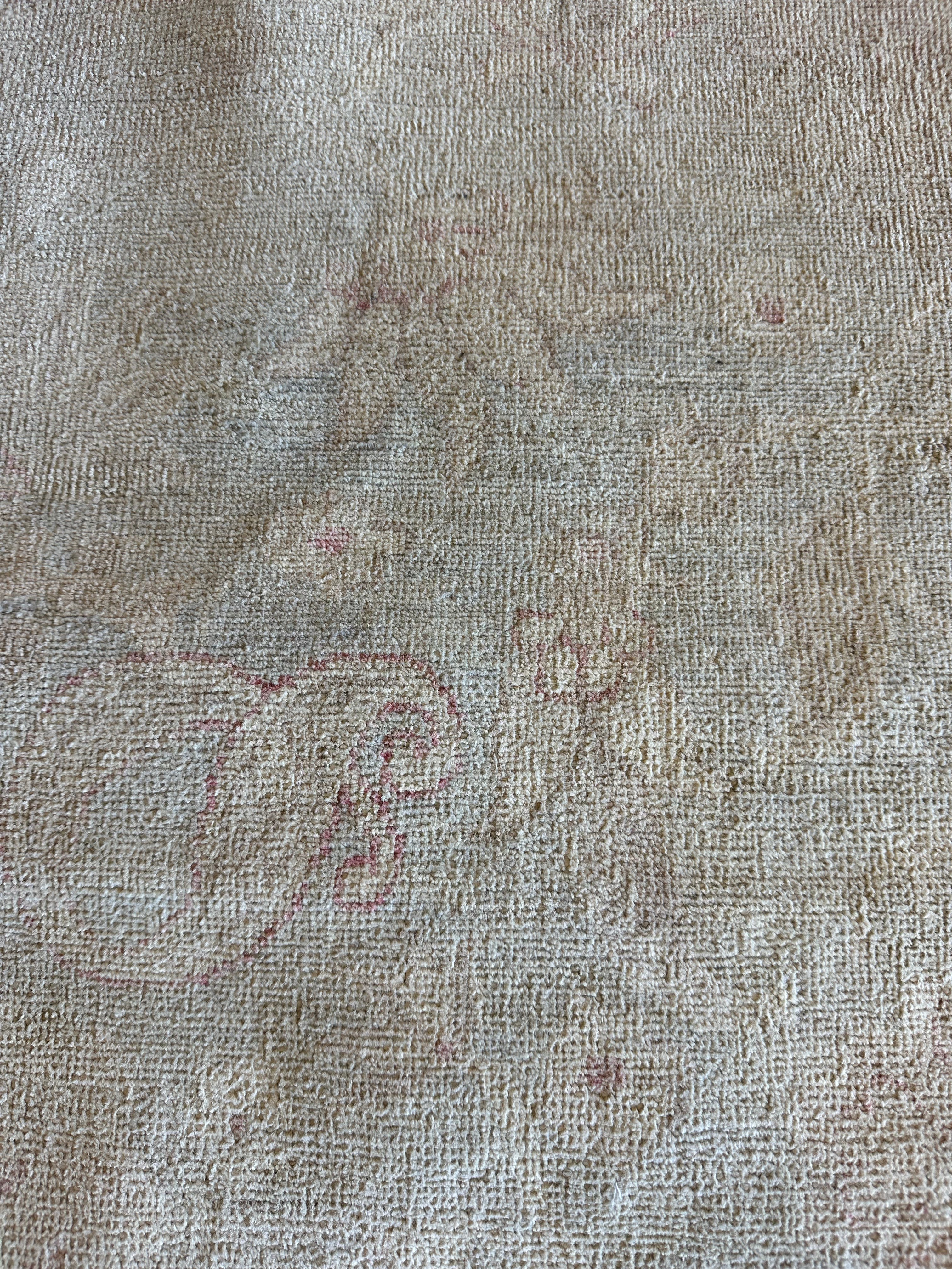 Jan Rooney 6x8.7 Beige Hand-Knotted Tabriz Rug