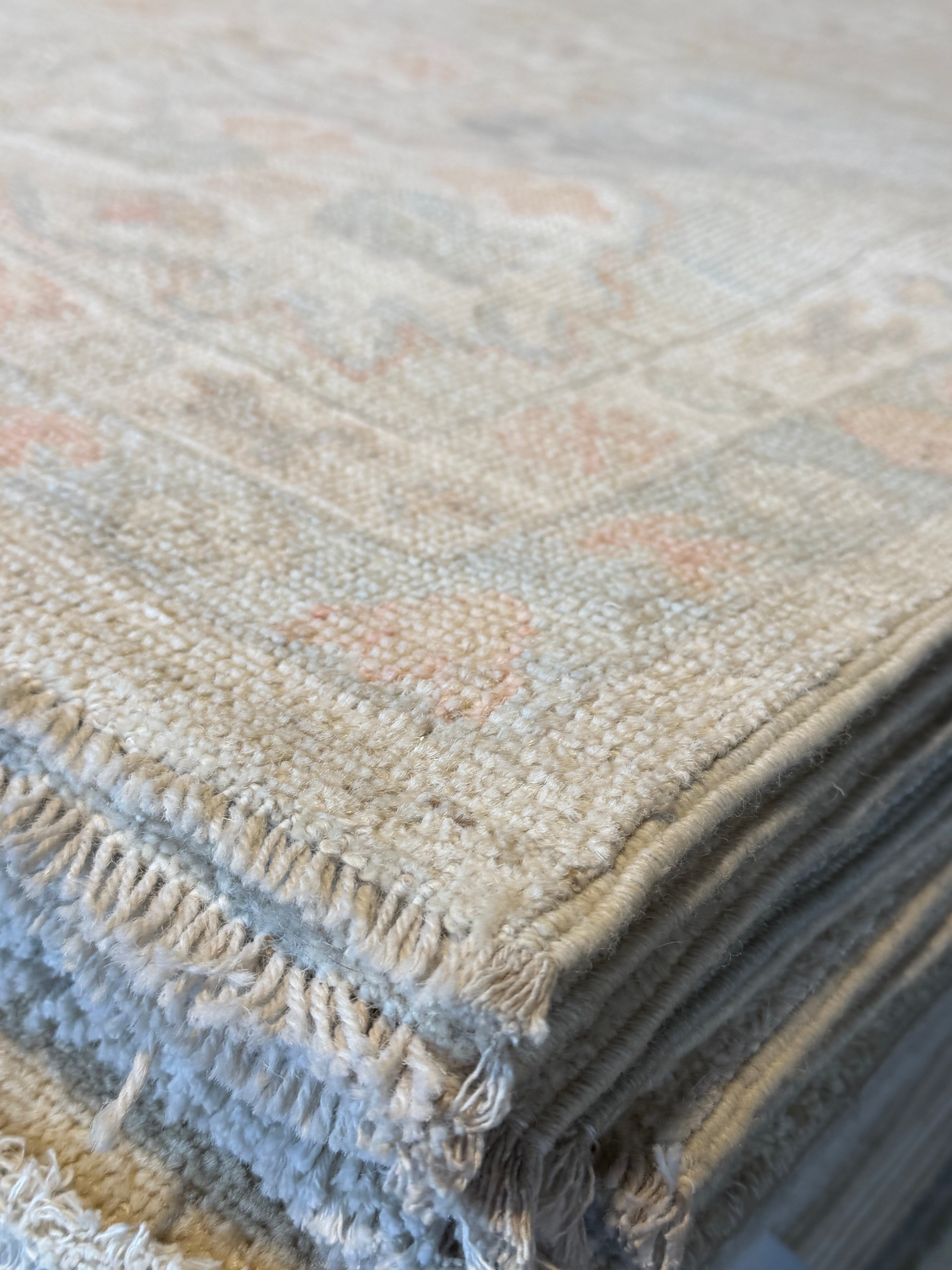 Matilda Legault 8.2x9.11 Blue Afghani Whitewashed Oushak