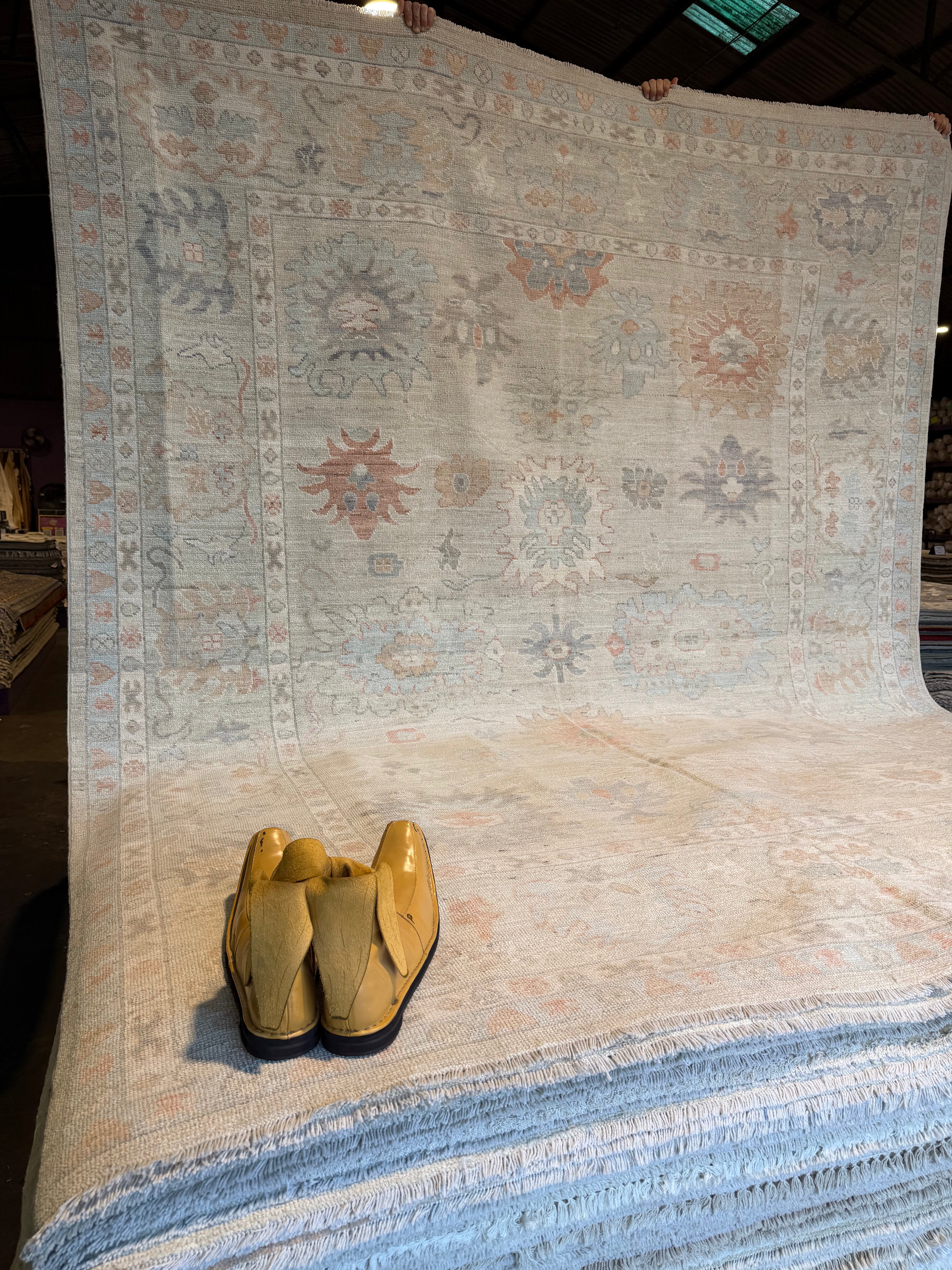 Matilda Legault 8.2x9.11 Blue Afghani Whitewashed Oushak