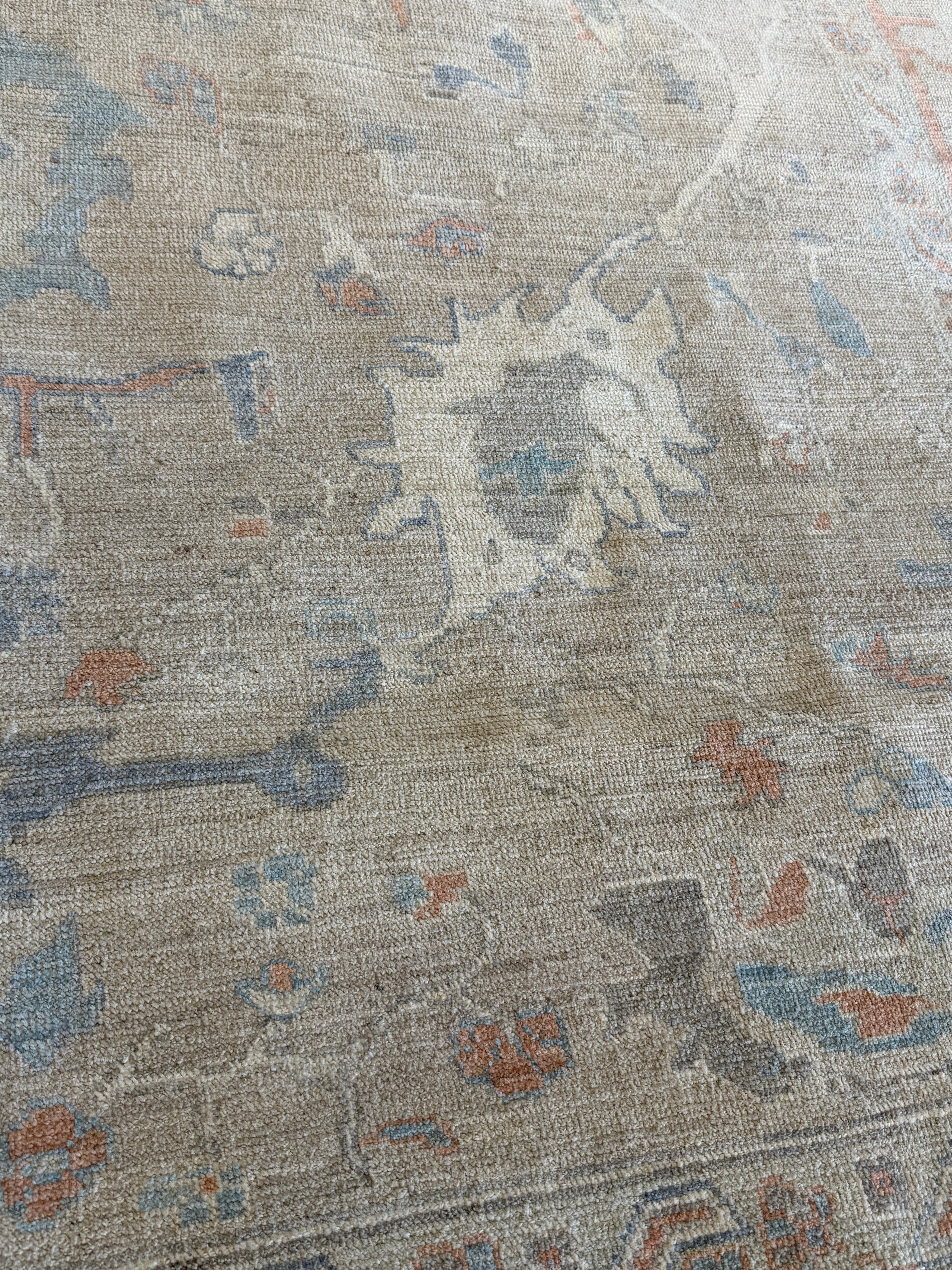 Emma-Leigh Cullum 10x14.2 Beige Afghani Whitewashed Oushak