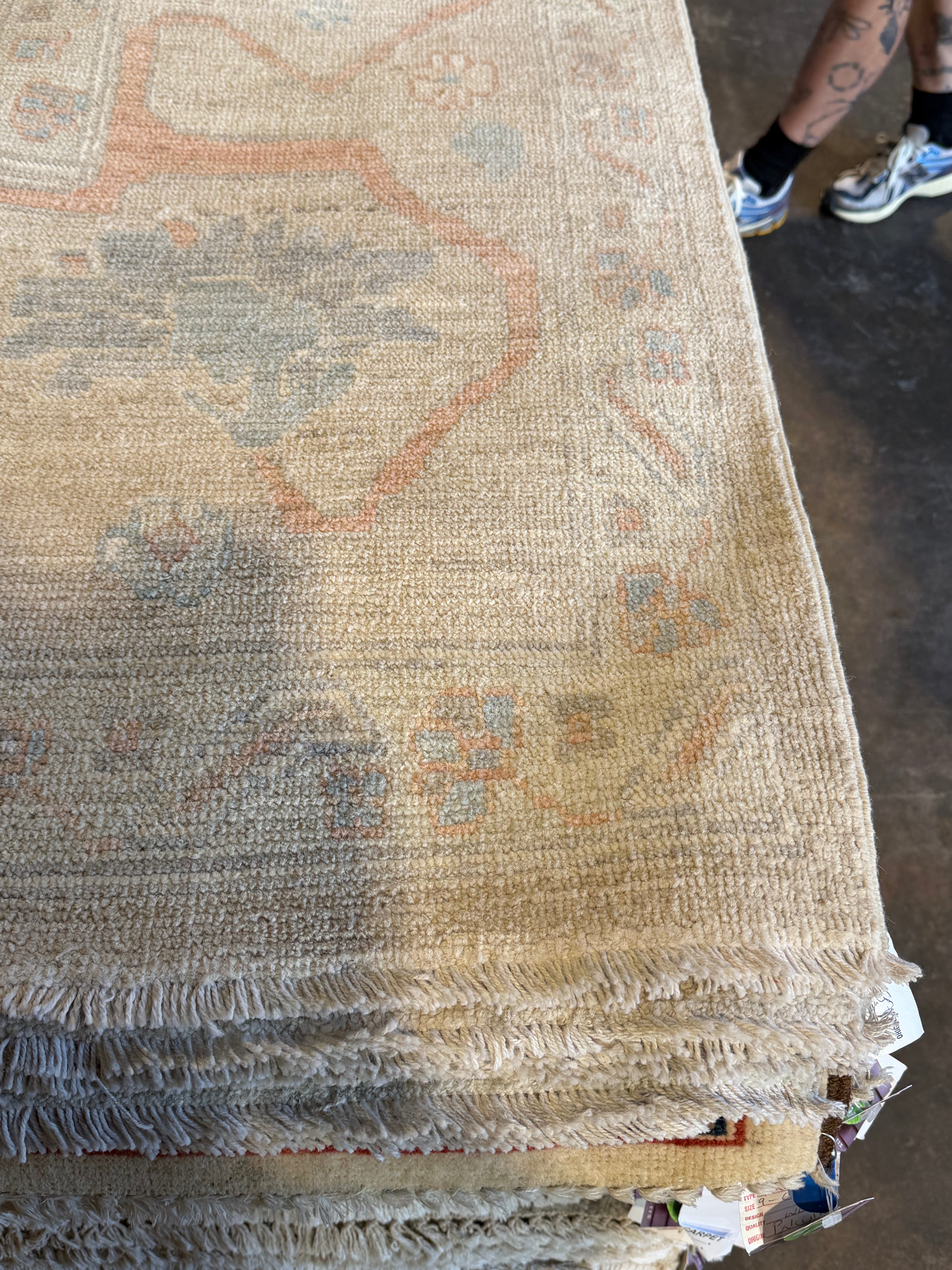 Emma-Leigh Cullum 10x14.2 Beige Afghani Whitewashed Oushak