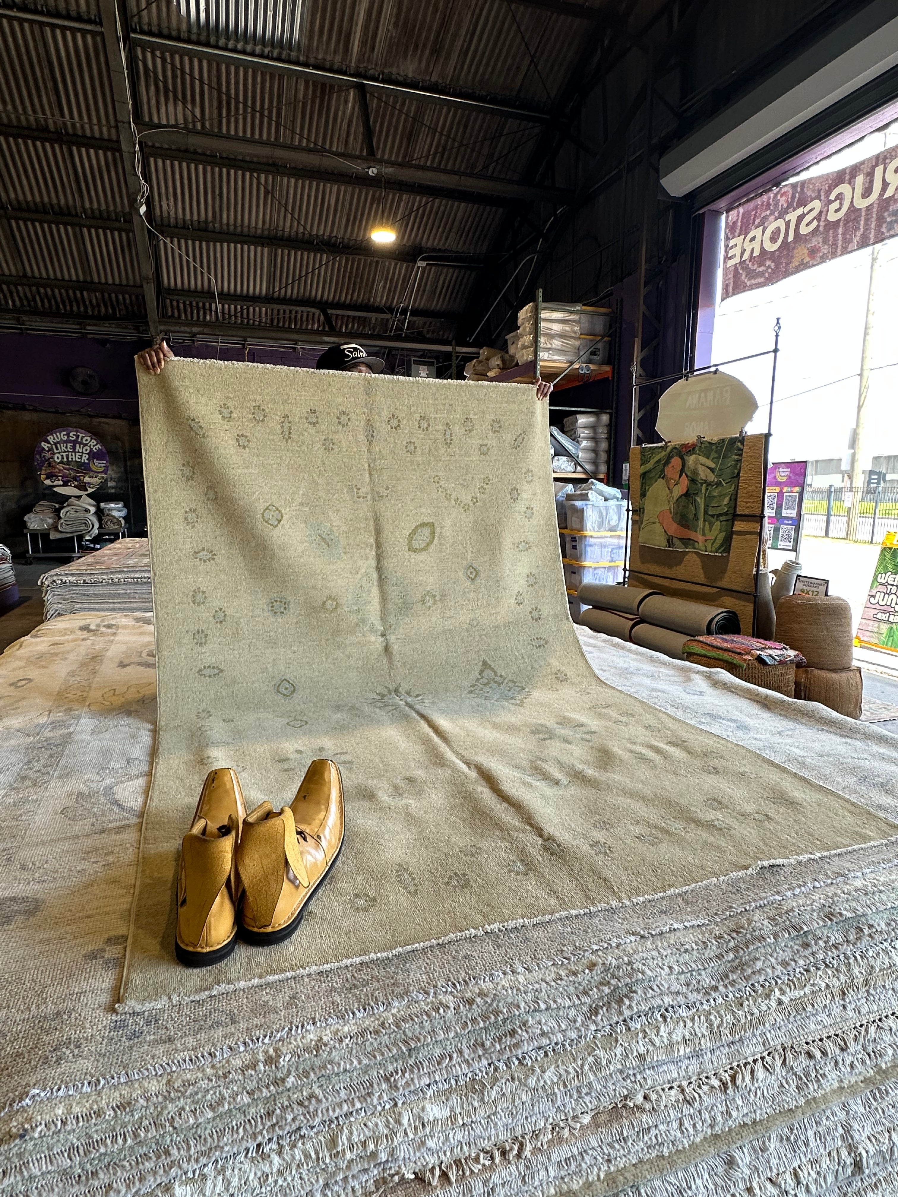 Aizley Ford 4.9x7.5 Cream Hand-Knotted Farhan Rug