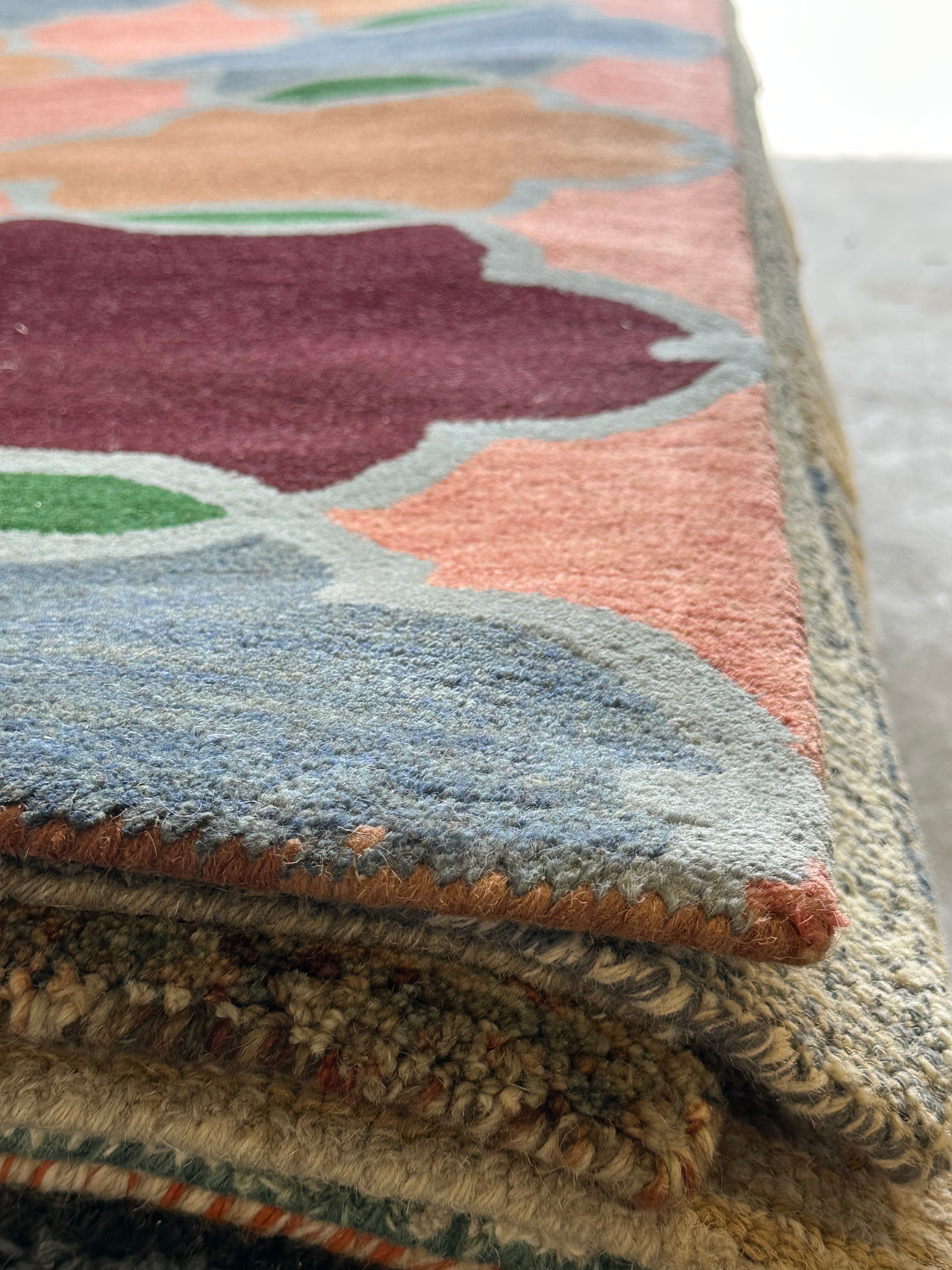 Tracey's 5x8 Hand-Tufted Blue & Rust Modern