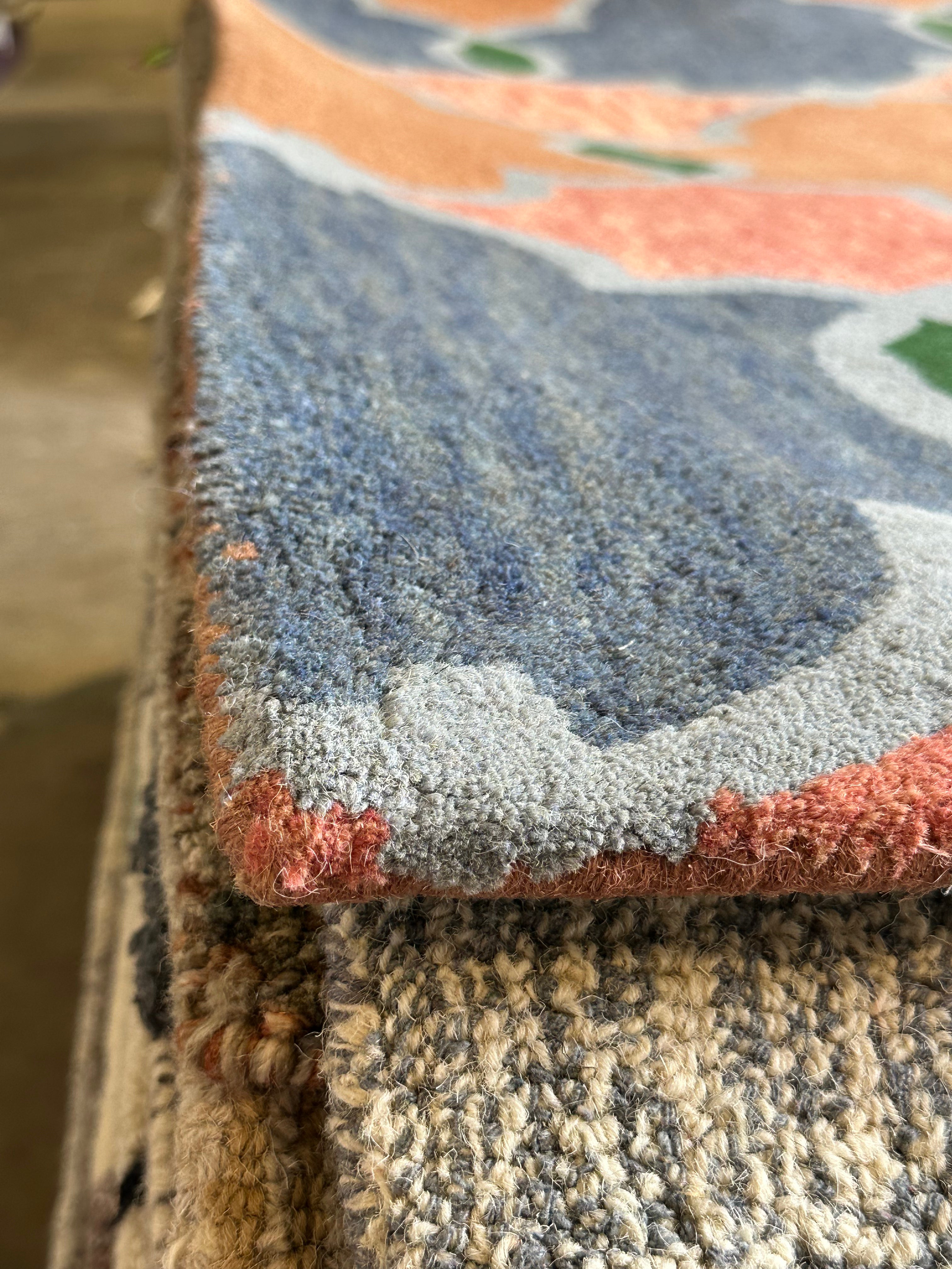 Tracey's 5x8 Hand-Tufted Blue & Rust Modern