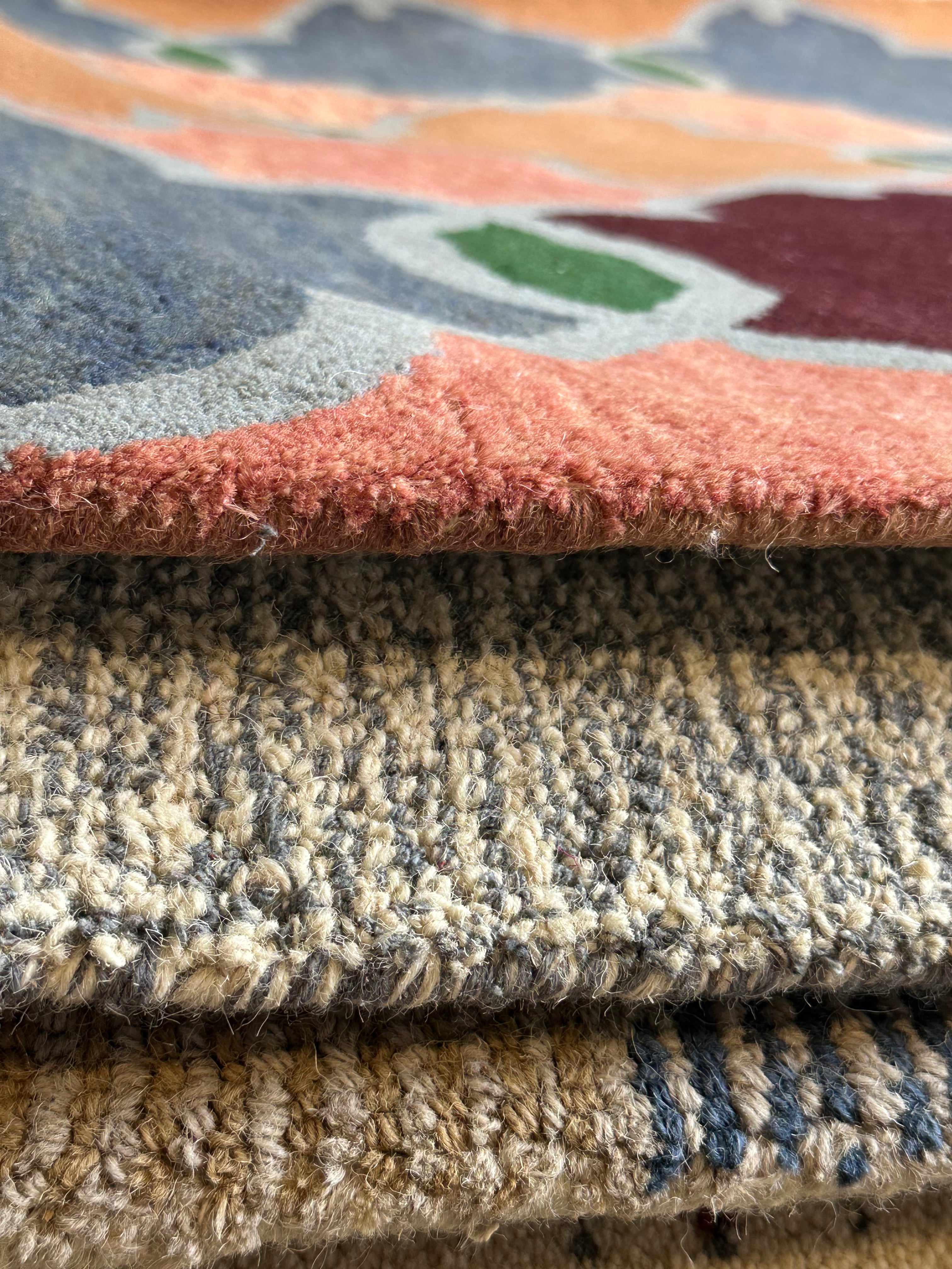 Tracey's 5x8 Hand-Tufted Blue & Rust Modern