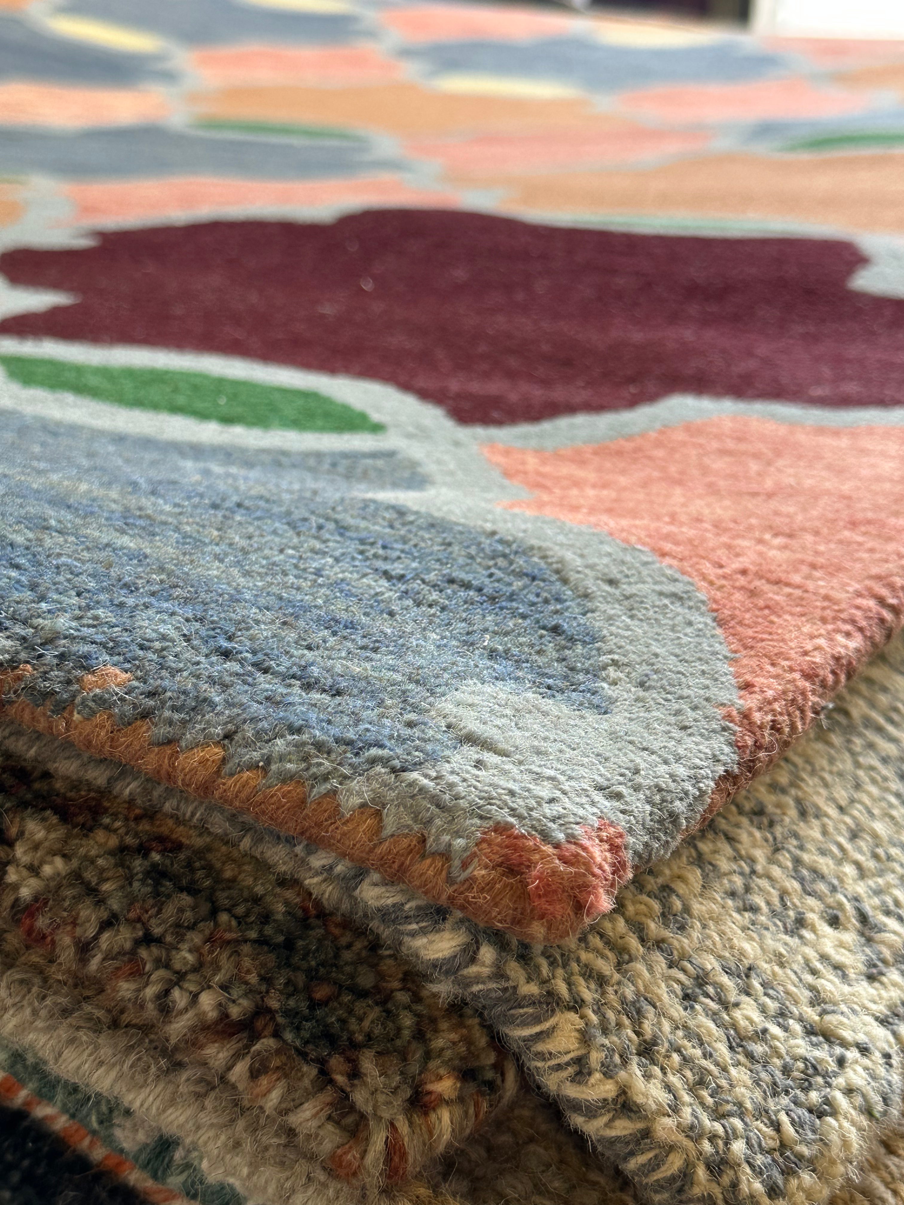 Tracey's 5x8 Hand-Tufted Blue & Rust Modern