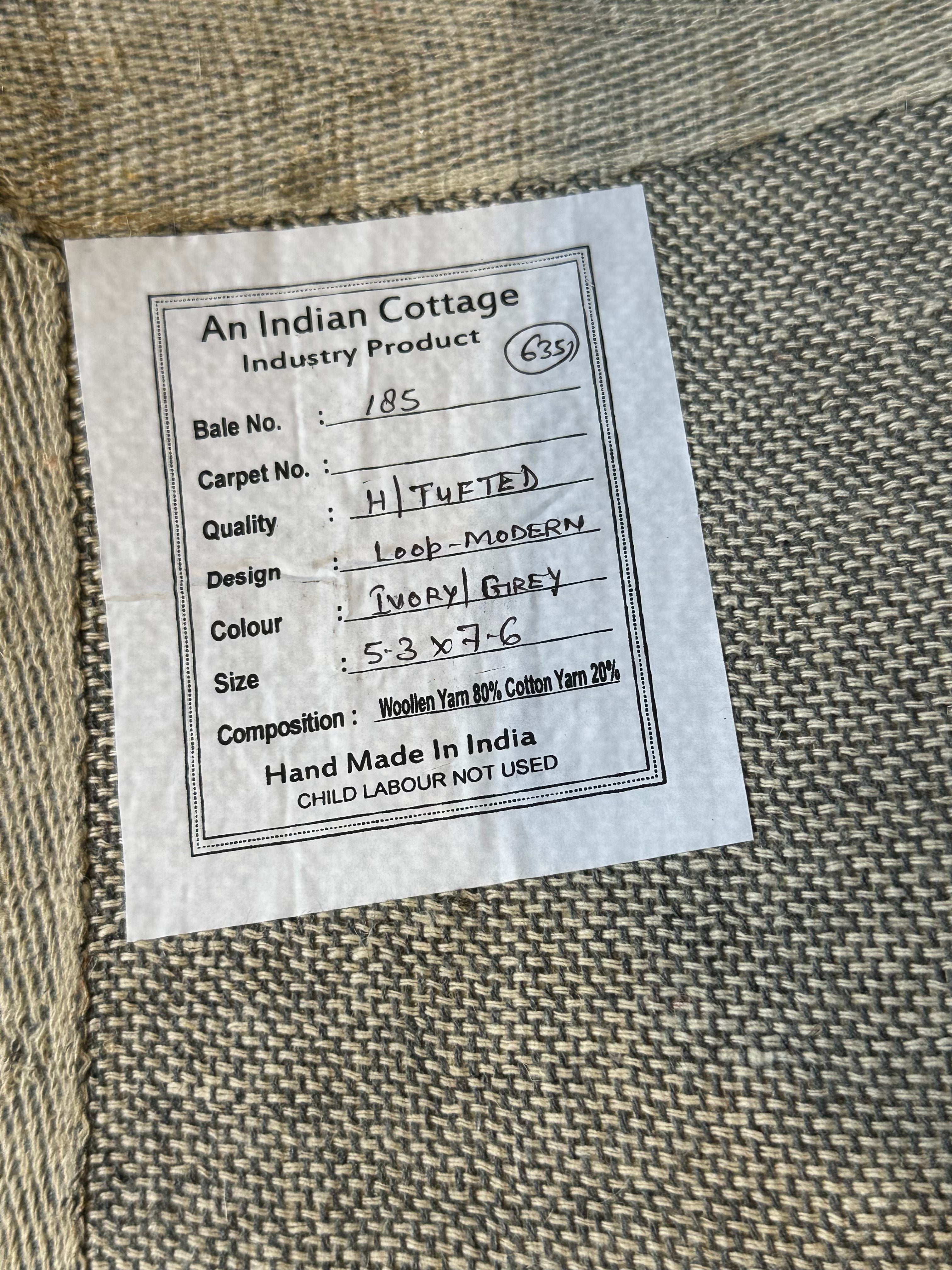 N.O. Joe 5.3x7.6 Hand-Tufted Grey Modern