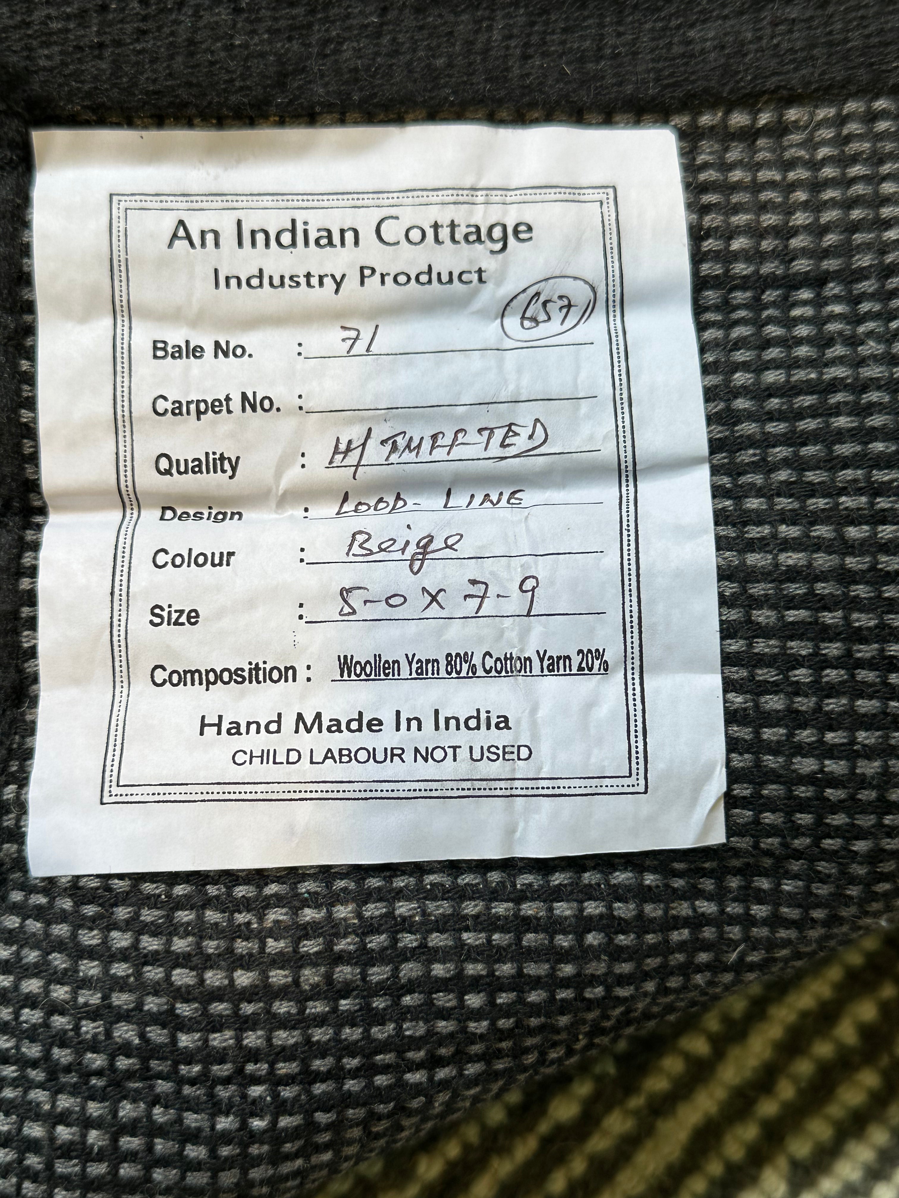 Leland 5x7.9 Hand-Tufted Modern Natural Grey