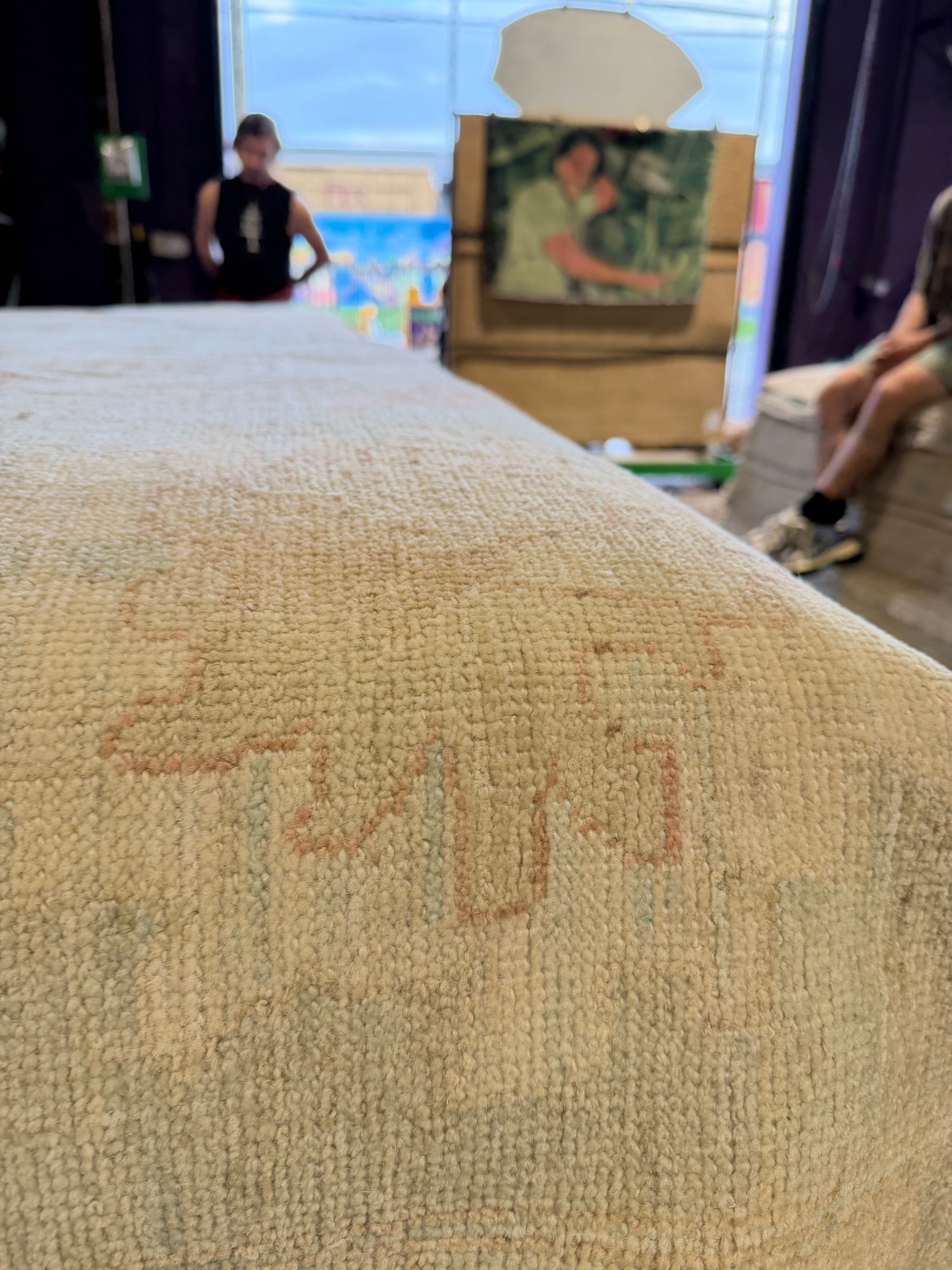 Elaine 12.1x17.10 Blue Afghani Whitewashed Oushak