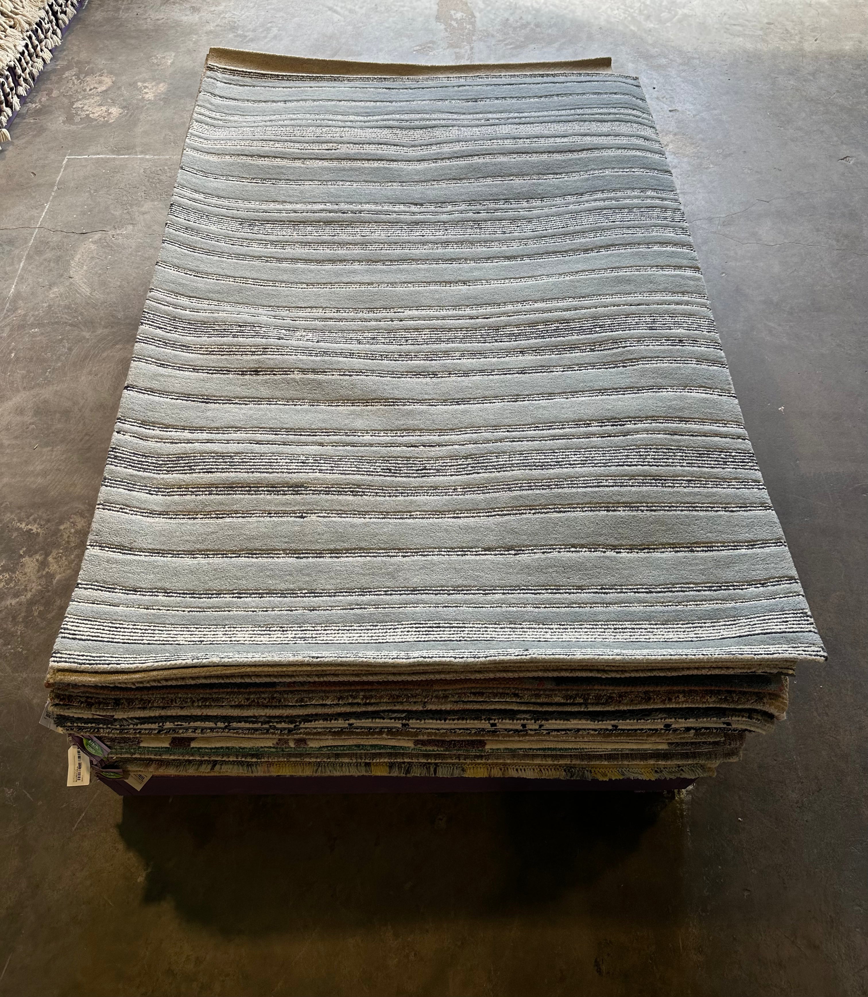 d.b.a. 5x8 Hand-Tufted Silver & Grey Stripe