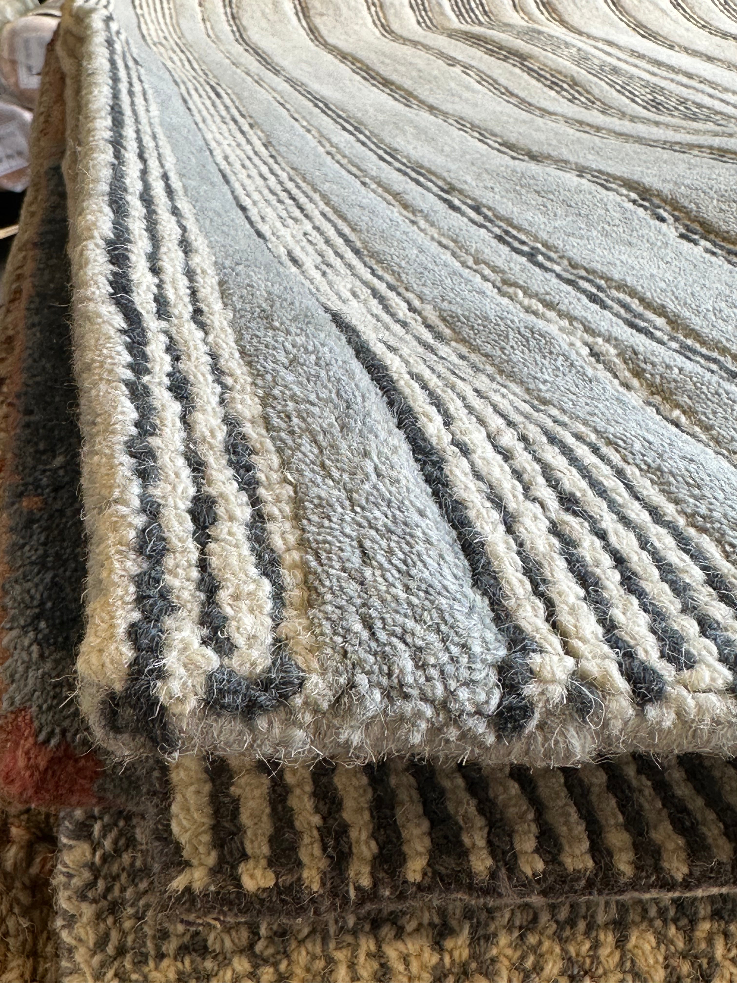 d.b.a. 5x8 Hand-Tufted Silver & Grey Stripe