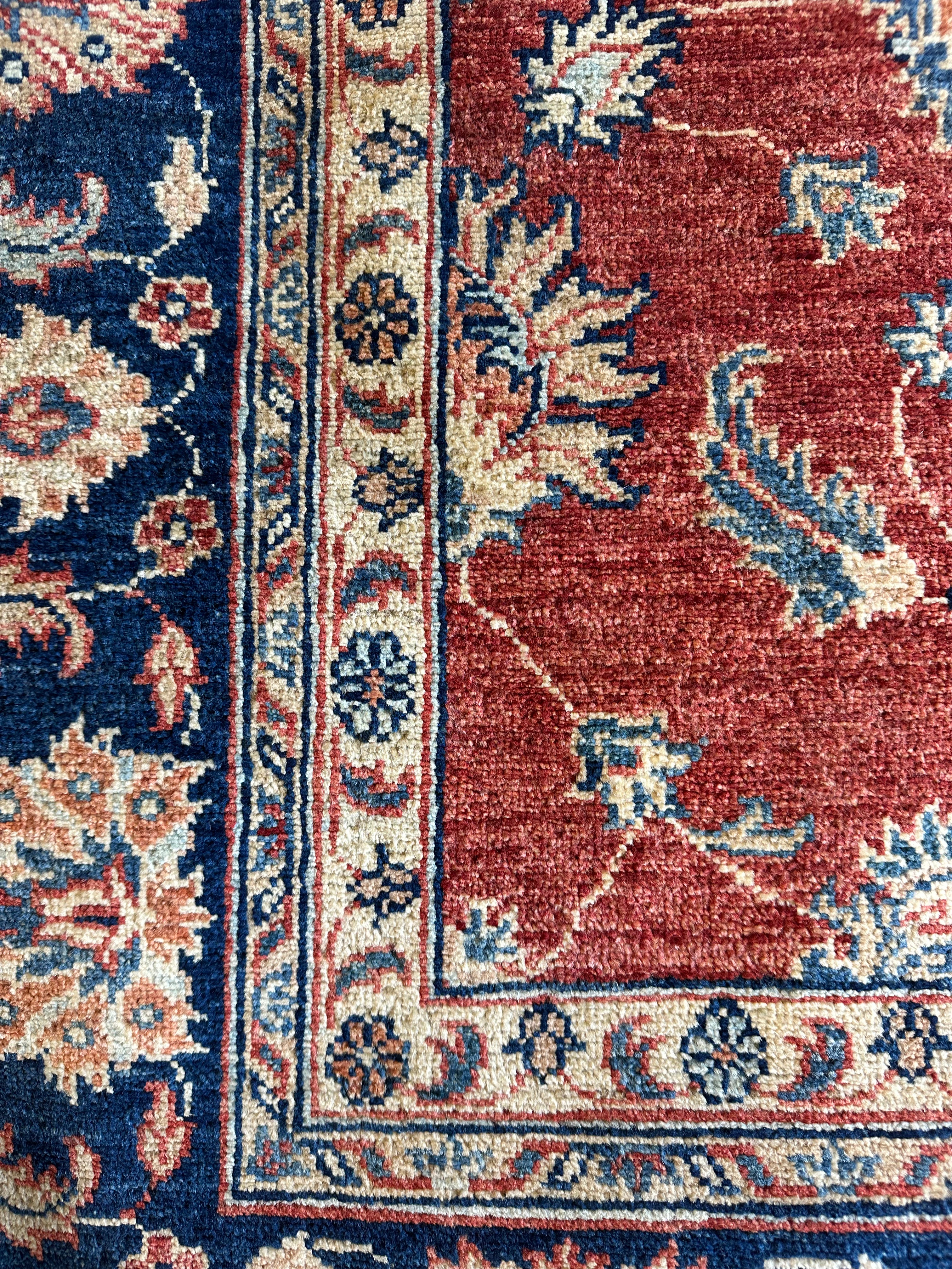 Elsa Moghaizel 4.10x6.11 Red Hand-Knotted Farhan Rug