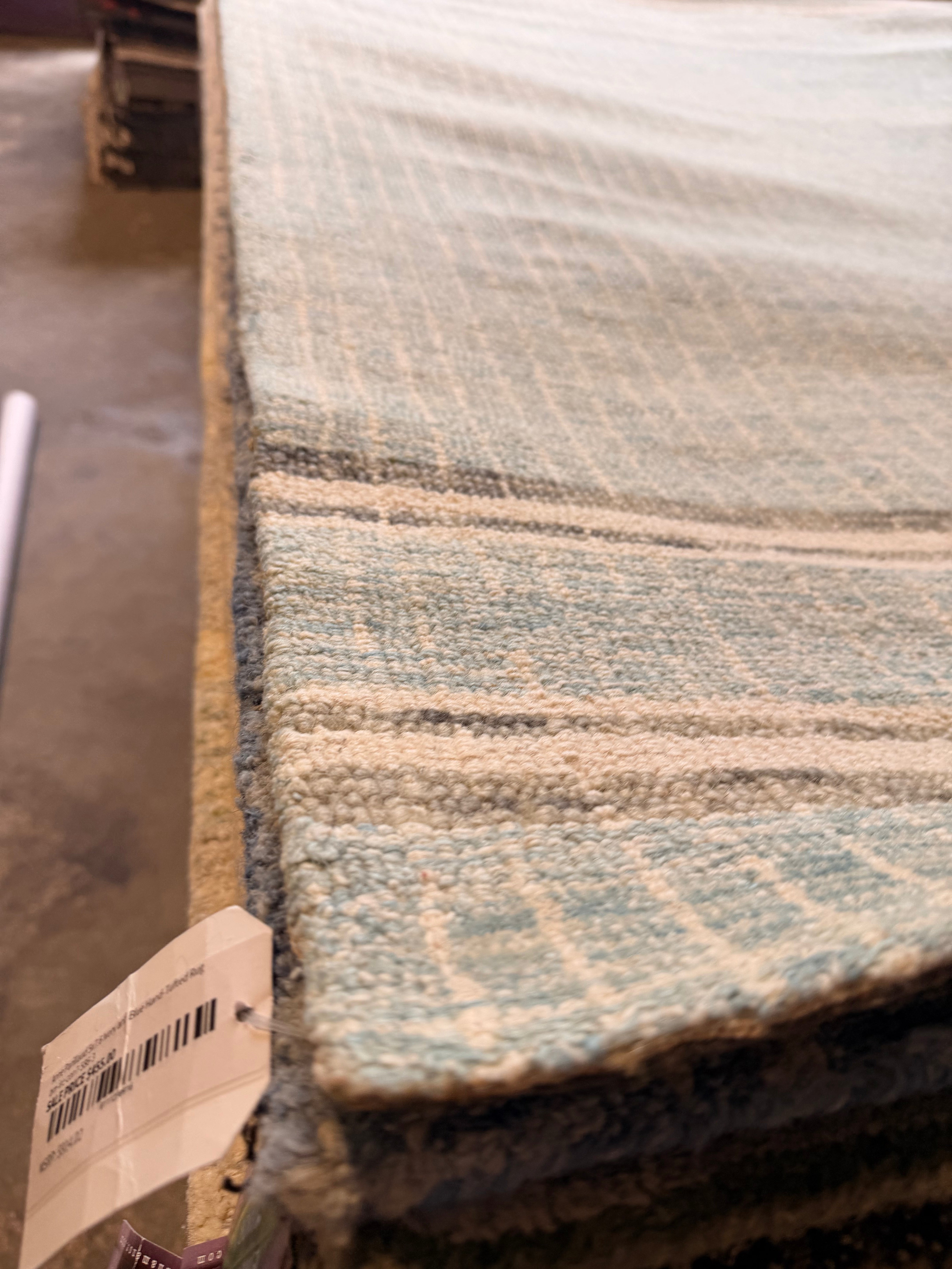 Elena 5x7 Hand-Tufted Wool Light Blue & Stripe