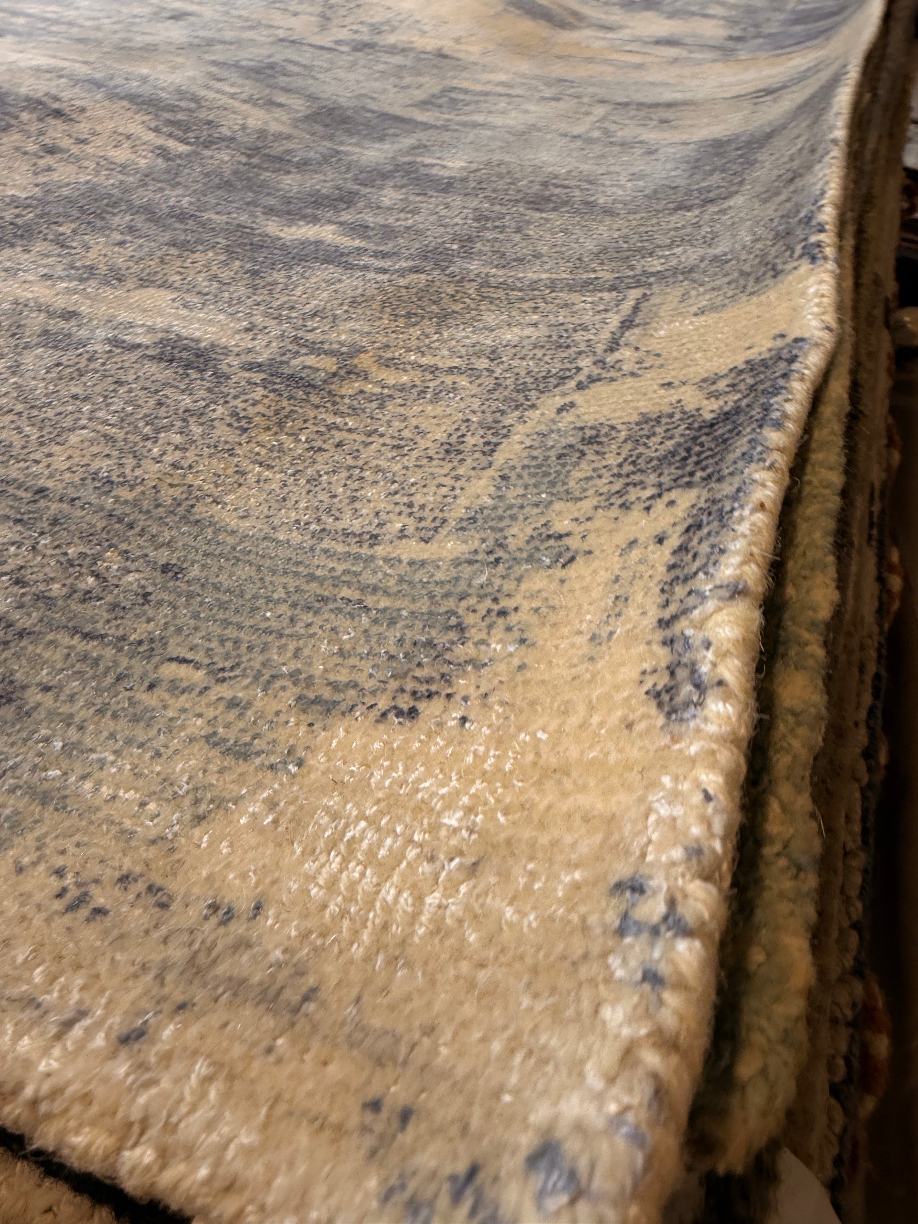 Rex 5.3x7.9 Handwoven Aqua & Ivory Printed Viscose