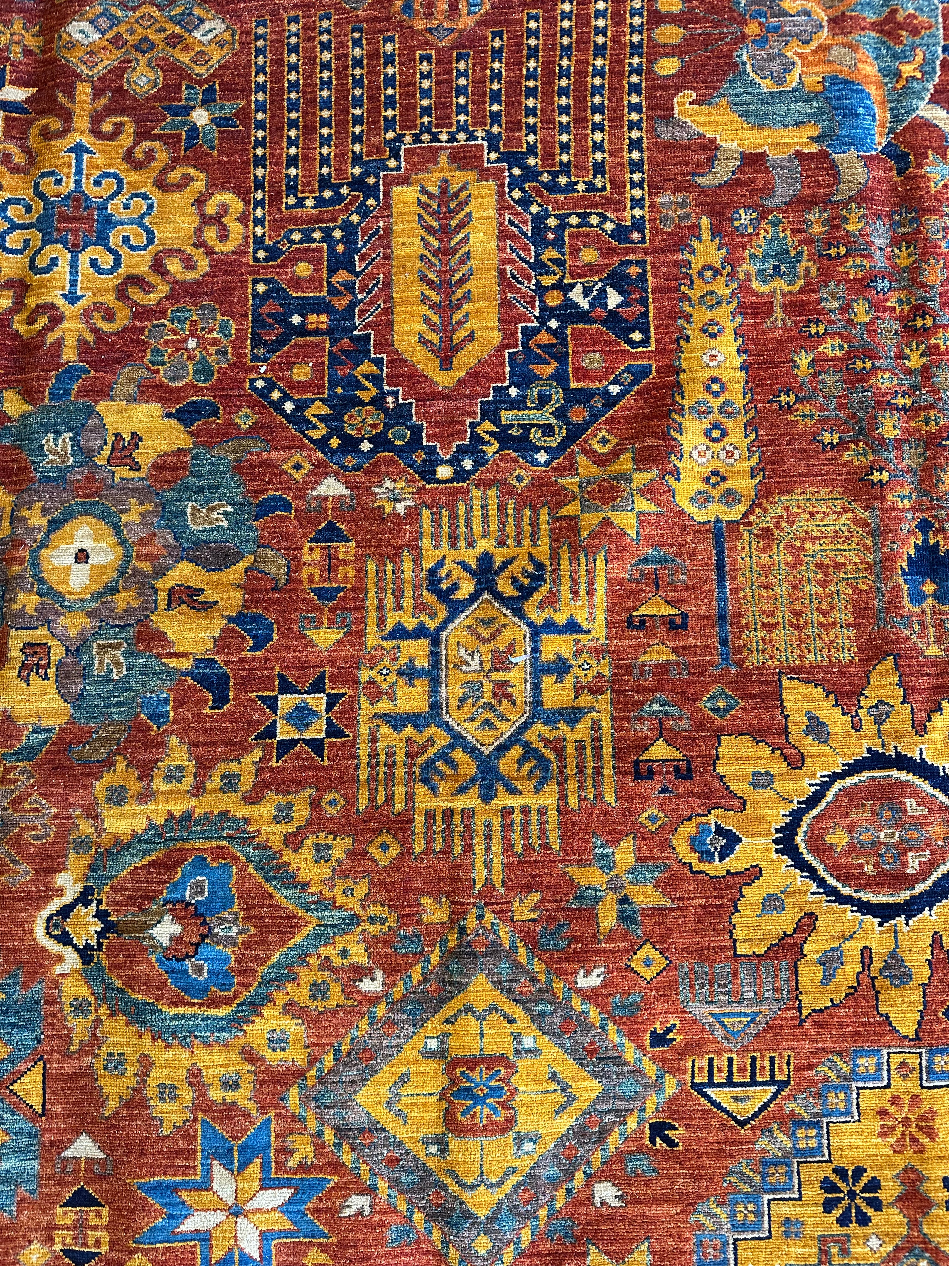 Leesa Pate 9.11x13.7 Orange Hand-Knotted Humna Rug