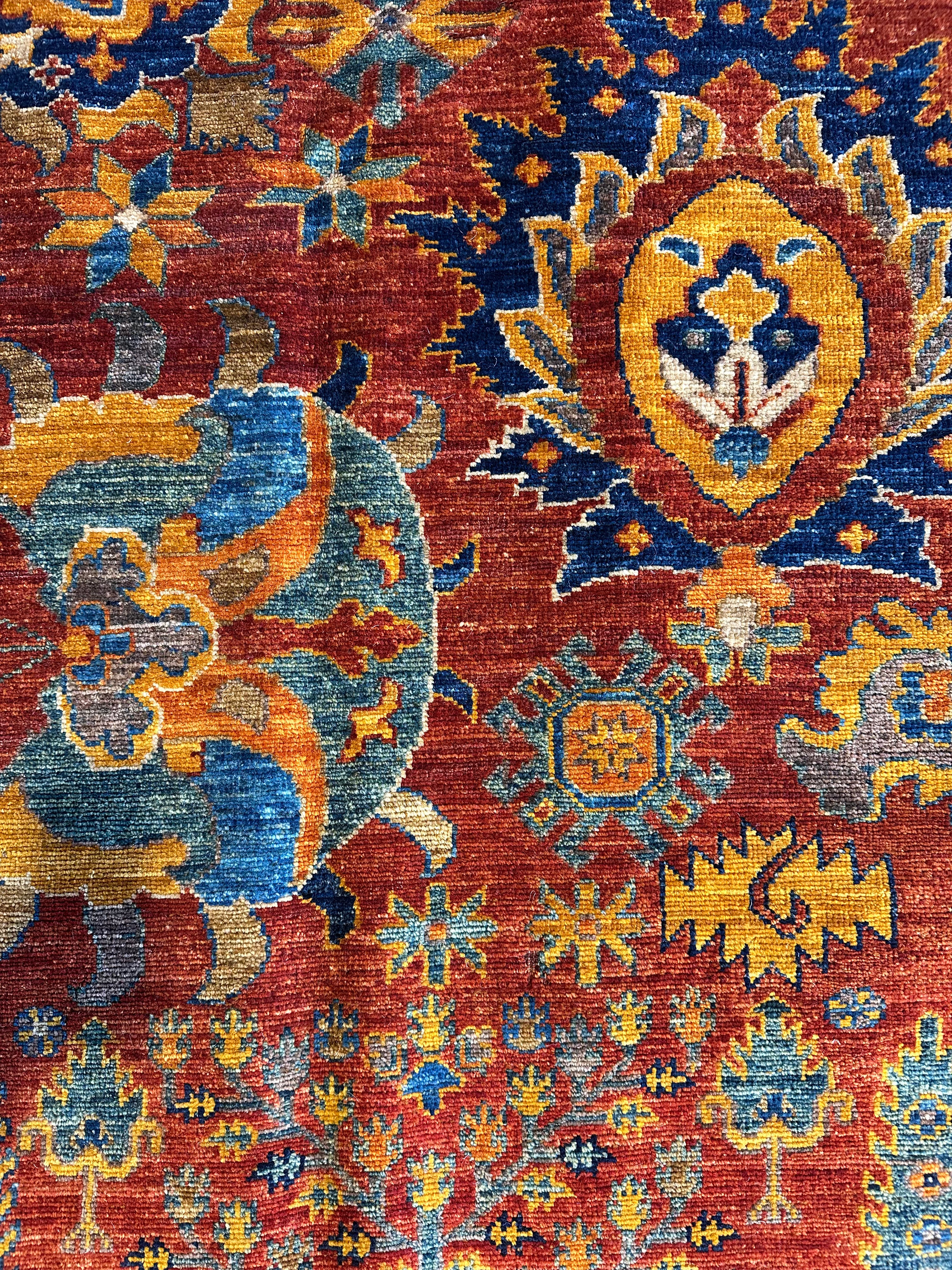 Leesa Pate 9.11x13.7 Orange Hand-Knotted Humna Rug