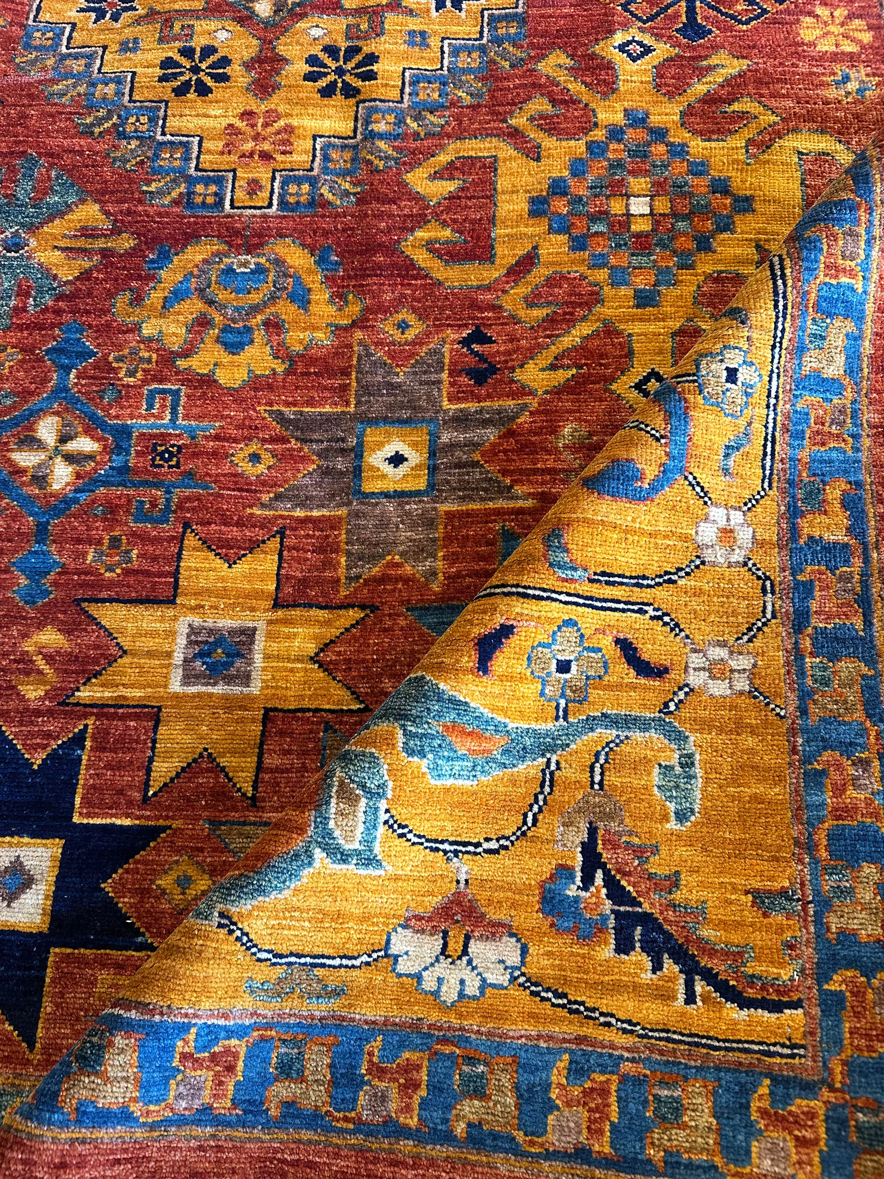 Leesa Pate 9.11x13.7 Orange Hand-Knotted Humna Rug