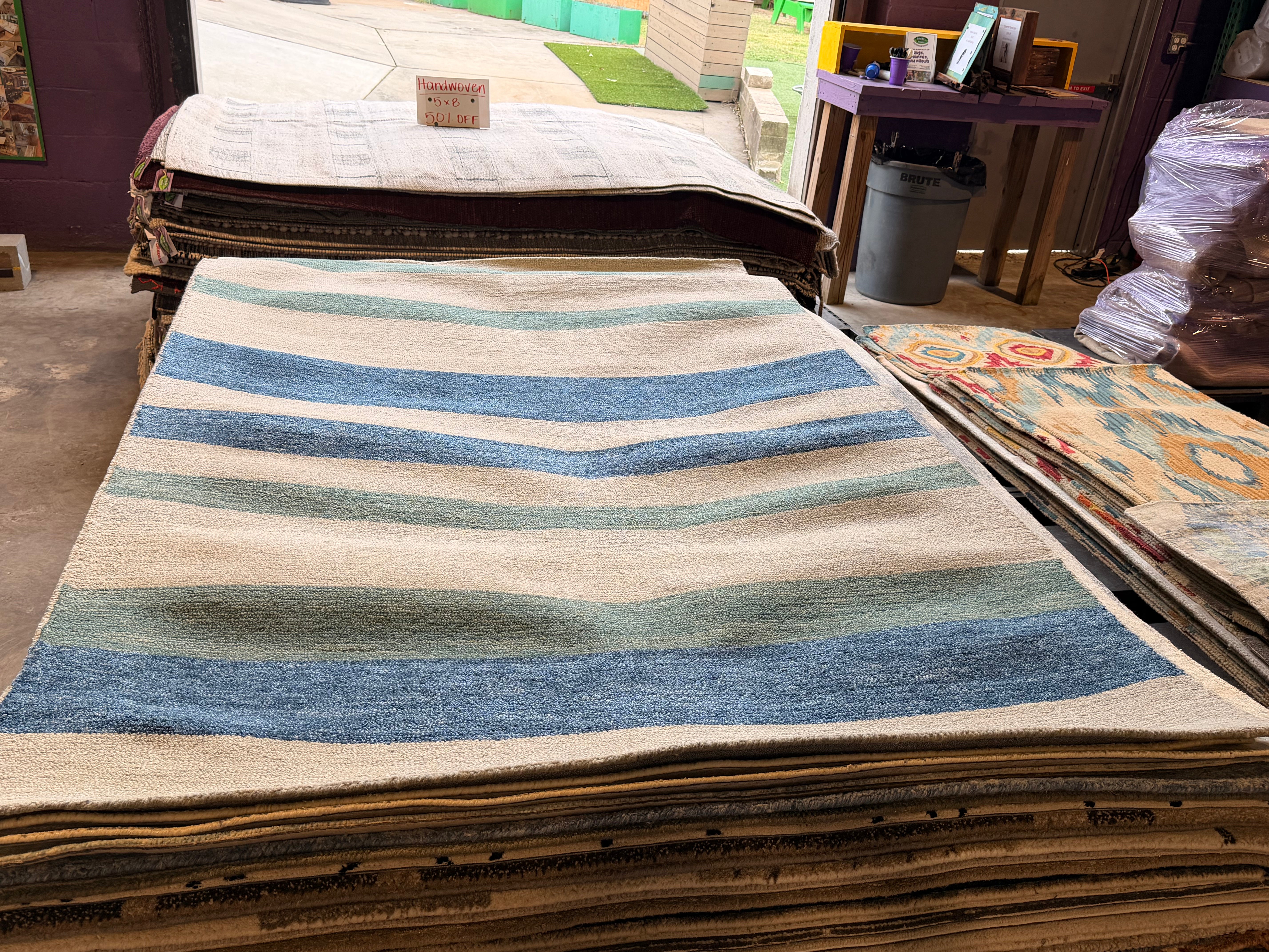 Lady Jackson 5x8 Striped Hand-Tufted Rug