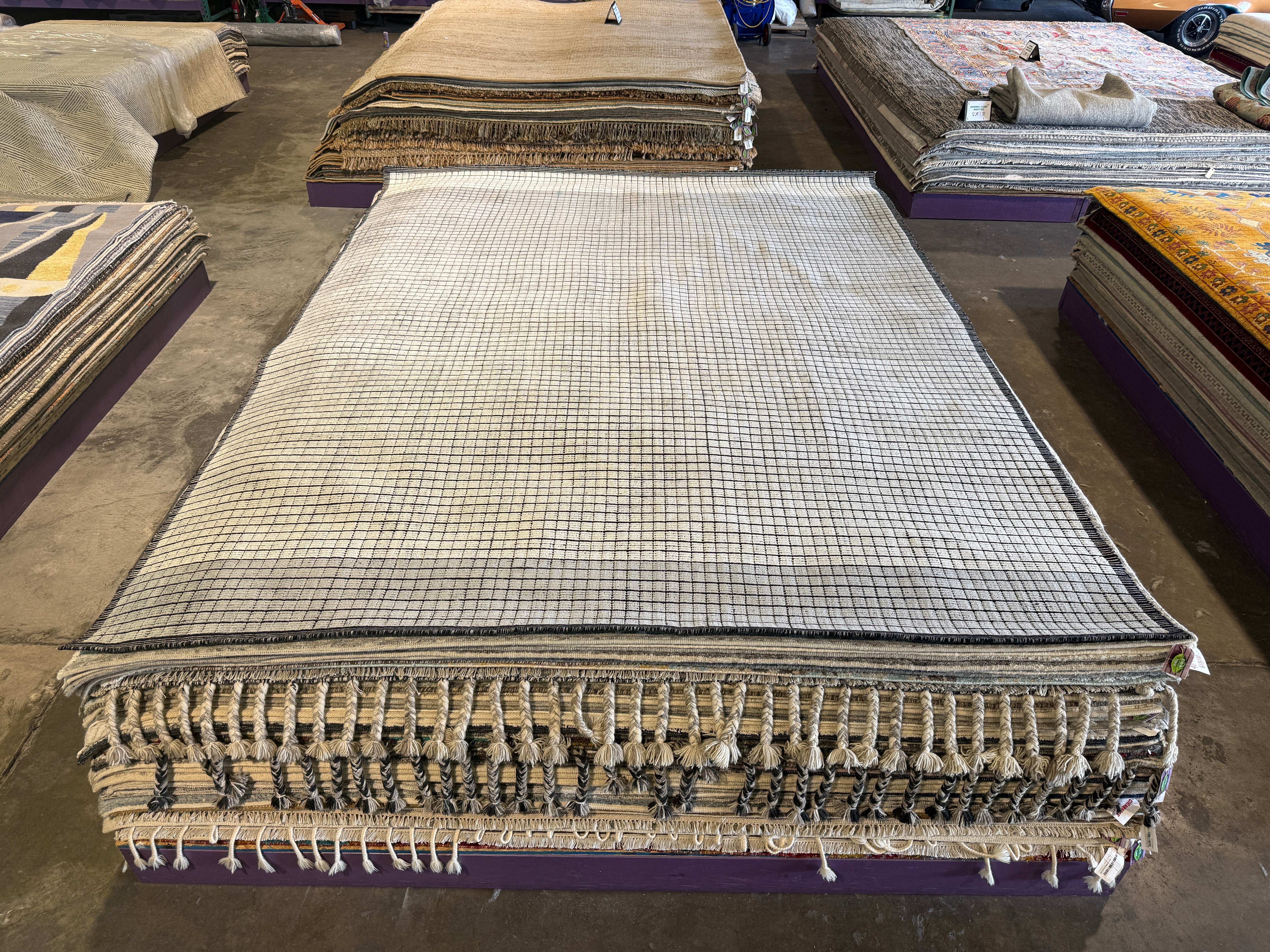 Terry 9x11.9 Hand-Woven Modern Silver and Grey