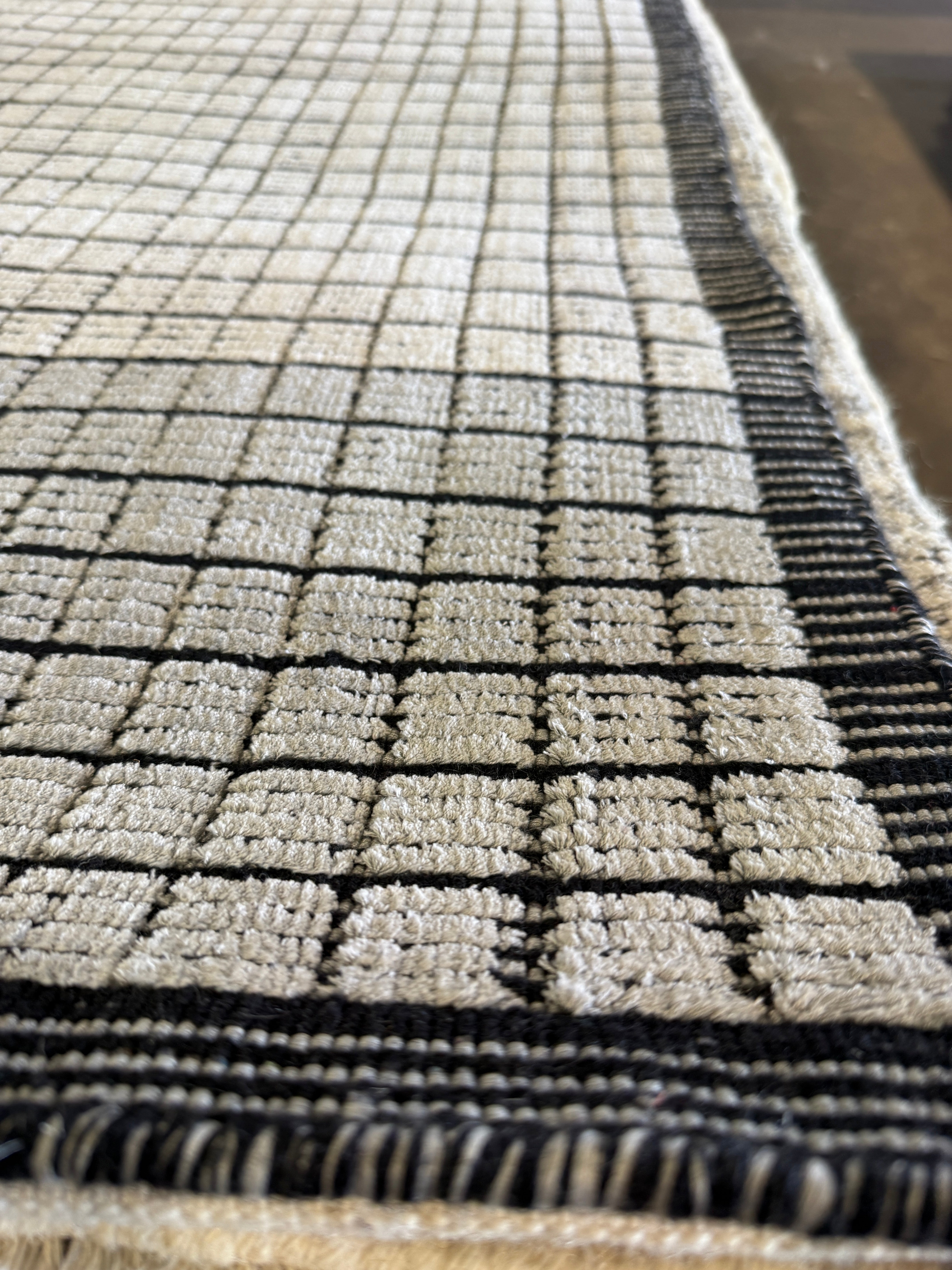 Terry 9x11.9 Hand-Woven Modern Silver and Grey