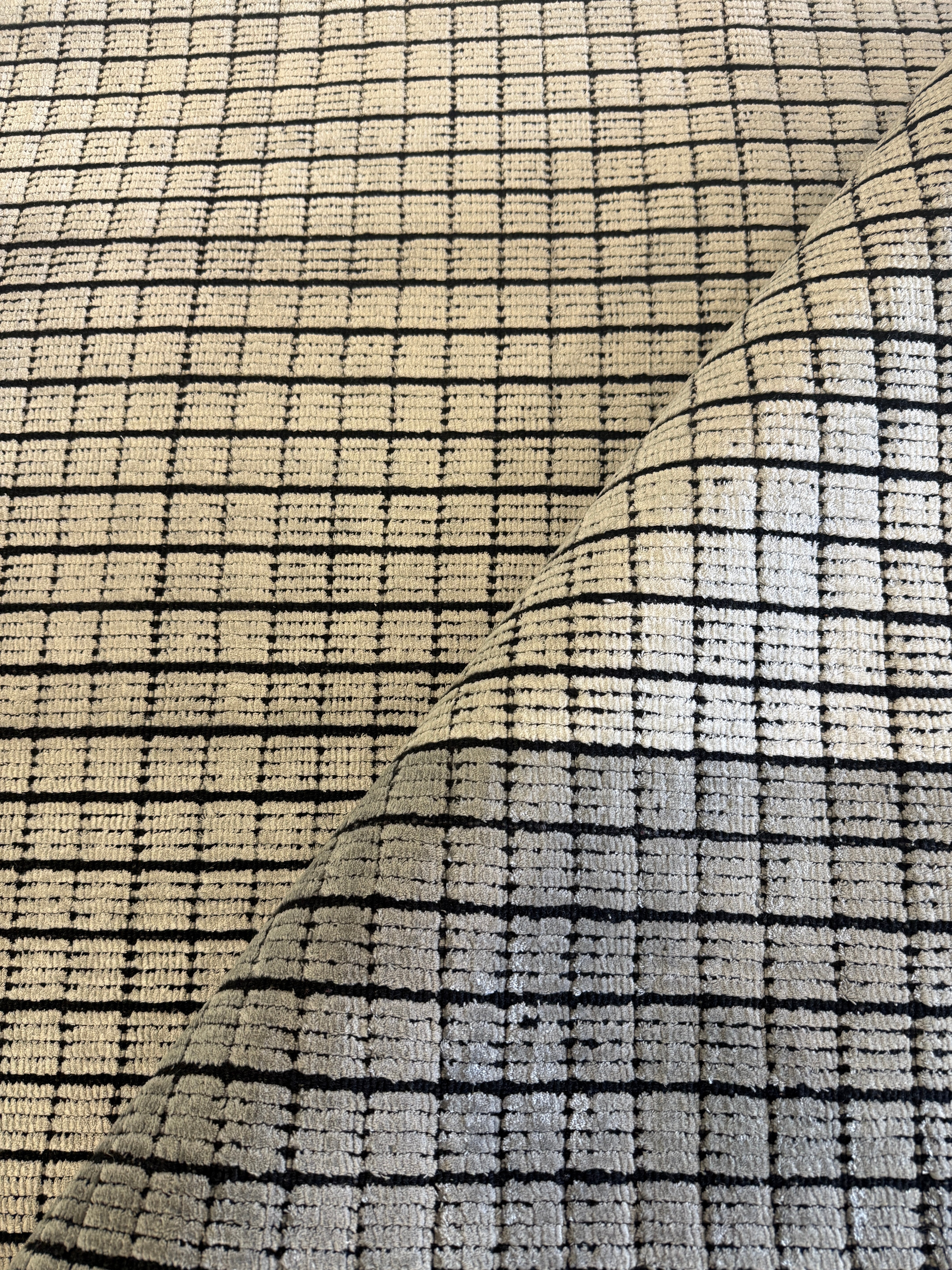 Terry 9x11.9 Hand-Woven Modern Silver and Grey