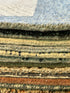 Hot Tin 5x7.6 Hand-Tufted Ivory & Blue Modern