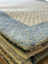 Hot Tin 5x7.6 Hand-Tufted Ivory & Blue Modern