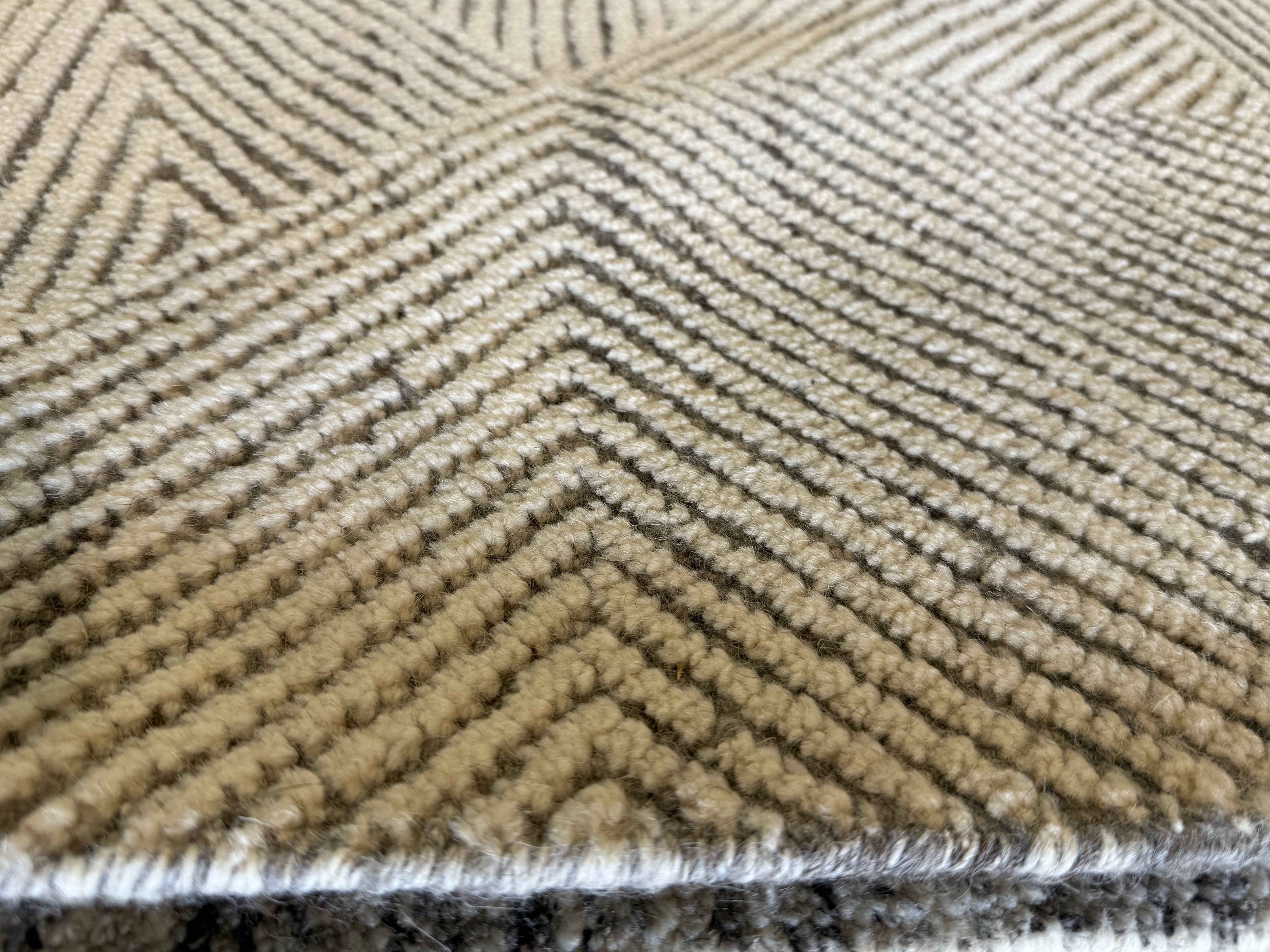 Donald 9.3x11.9 Hand-Knotted Grey & Ivory Modern