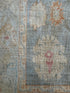 Cara Adams 5.6x7.5 Cream Blue Whitewashed Afghani Oushak Rug
