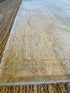 Cara Adams 5.6x7.5 Cream Blue Whitewashed Afghani Oushak Rug