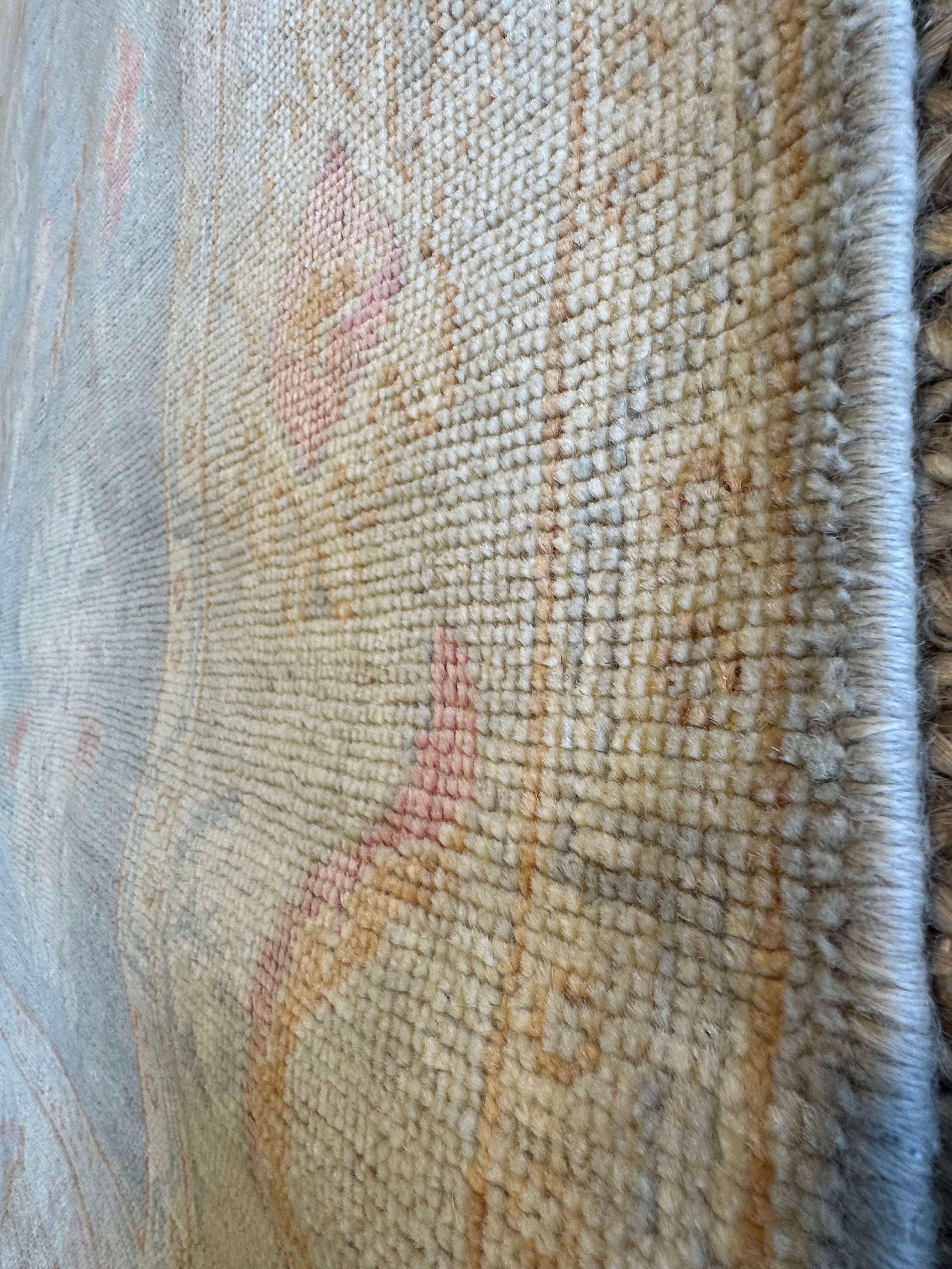 Cara Adams 5.6x7.5 Cream Blue Whitewashed Afghani Oushak Rug