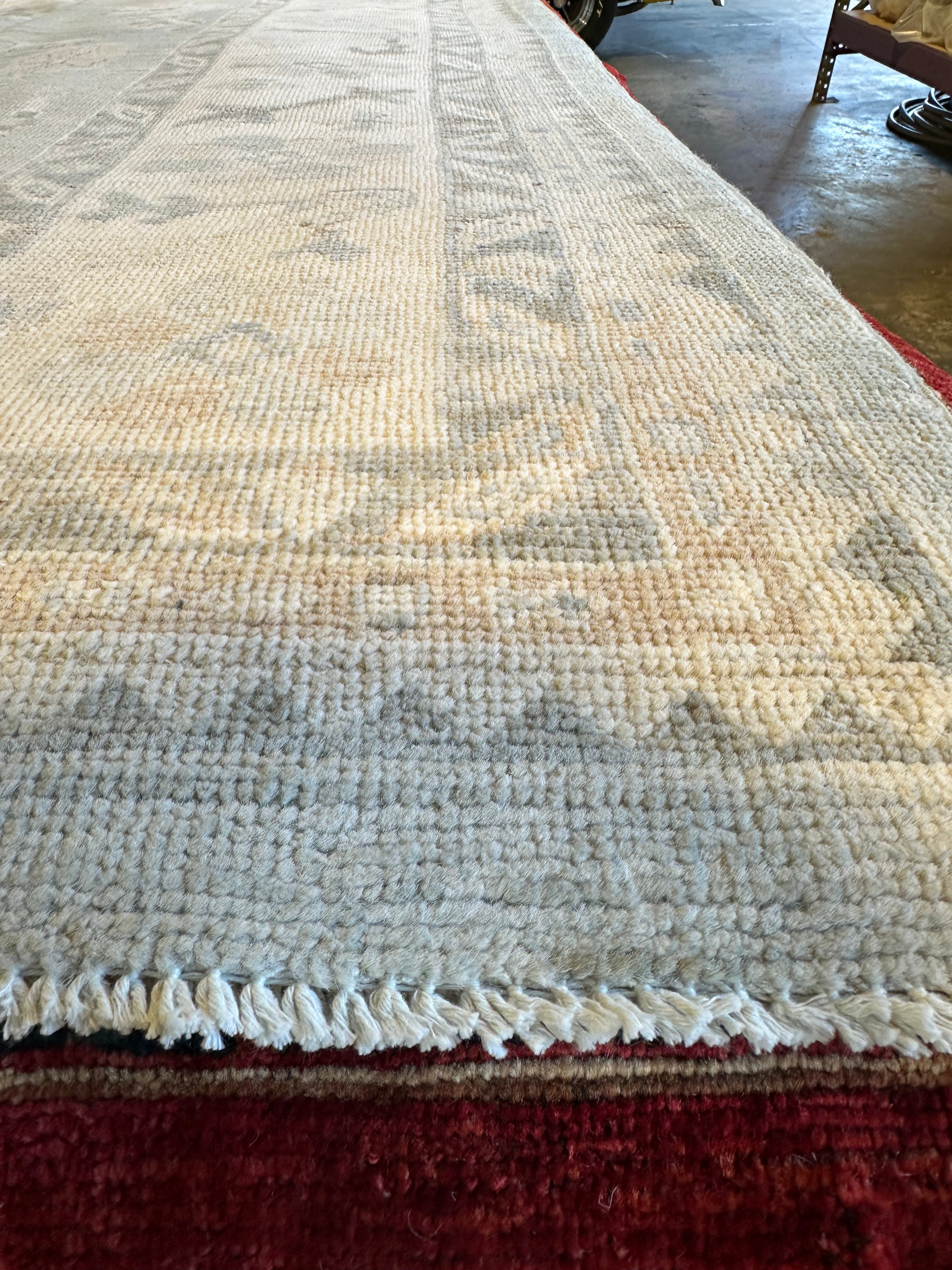 Michelle MacLean 9.11x13.8 Green Grey Whitewashed Afghani Oushak Rug