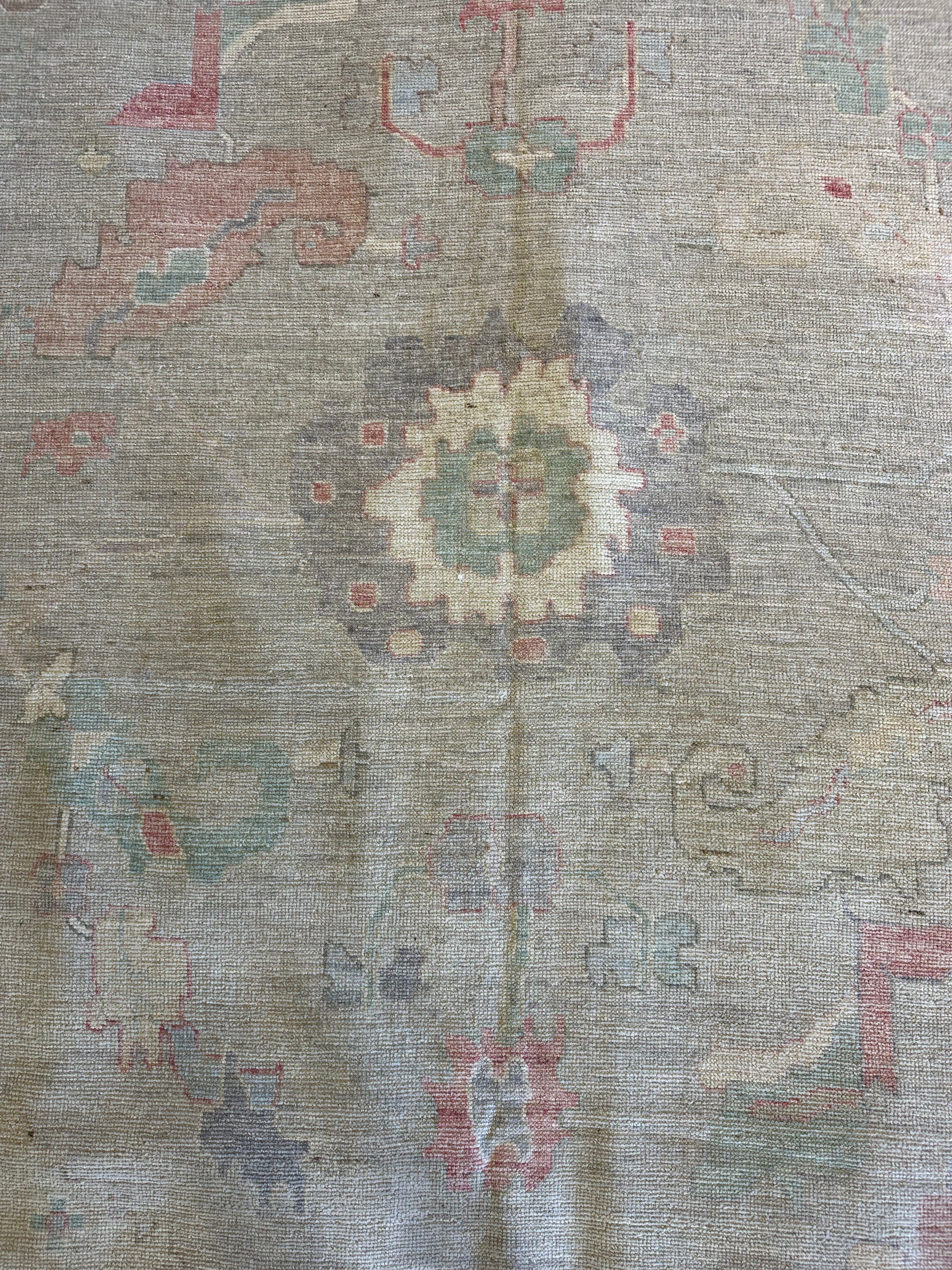 Ani Baravyan 10.6x13.9 Blue Whitewashed Afghani Oushak Rug