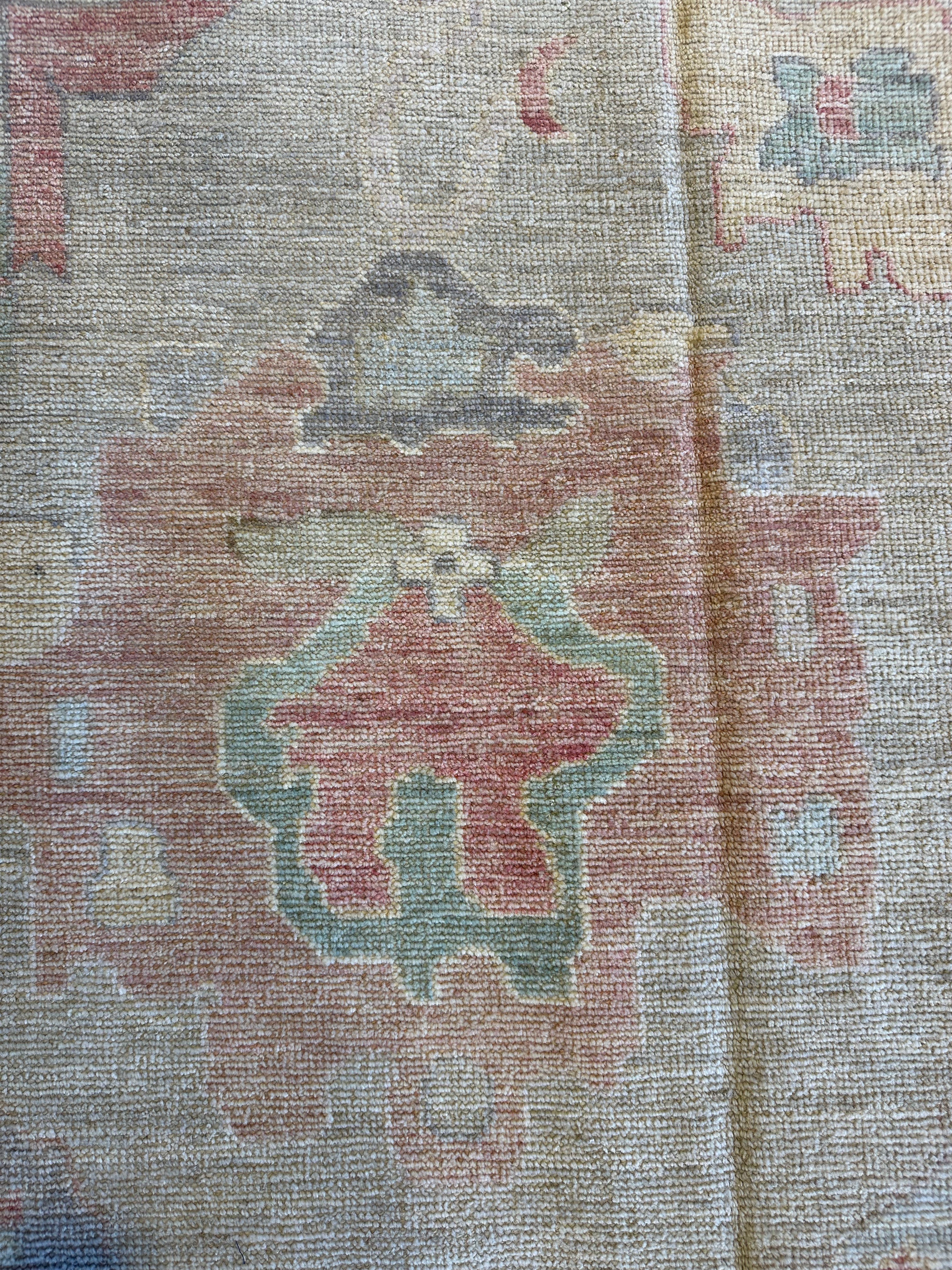 Ani Baravyan 10.6x13.9 Blue Whitewashed Afghani Oushak Rug