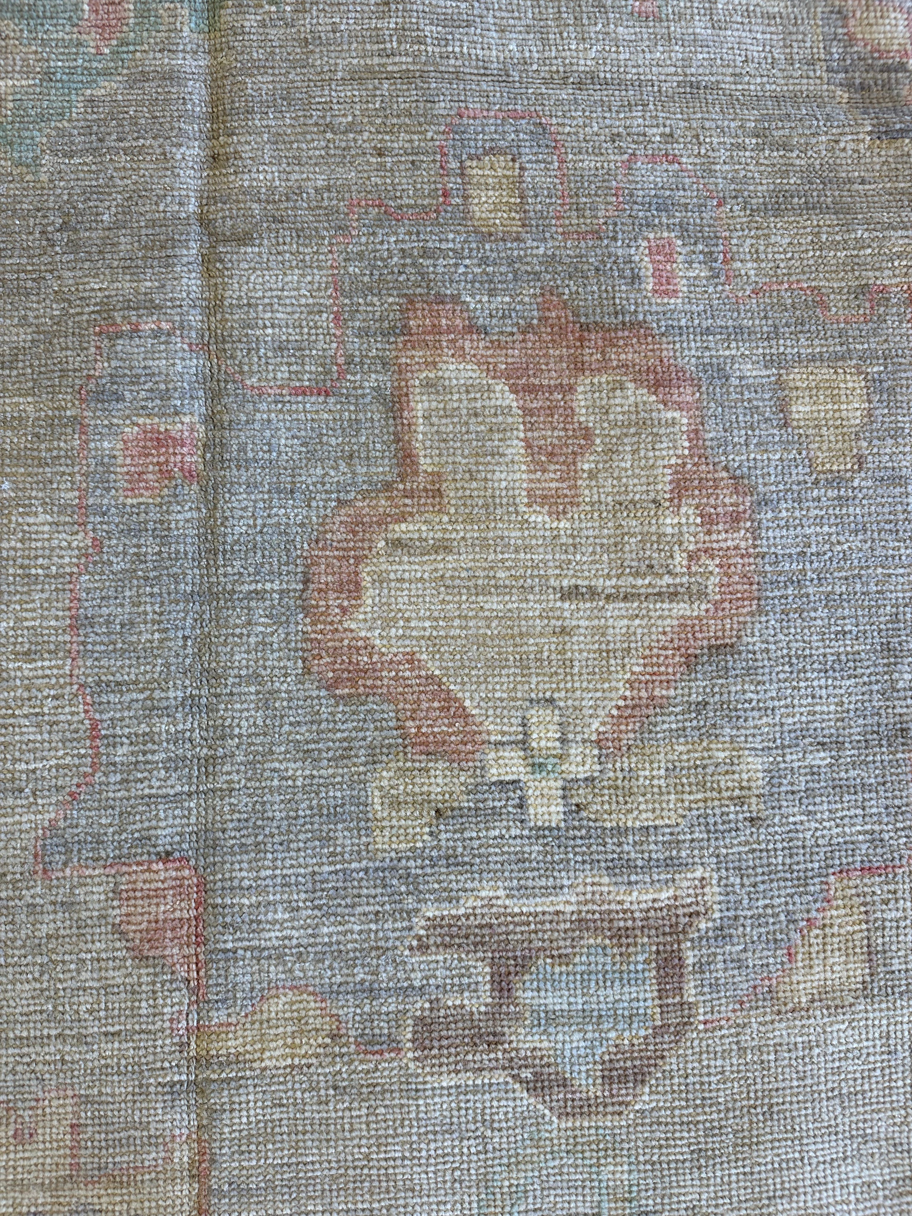 Ani Baravyan 10.6x13.9 Blue Whitewashed Afghani Oushak Rug