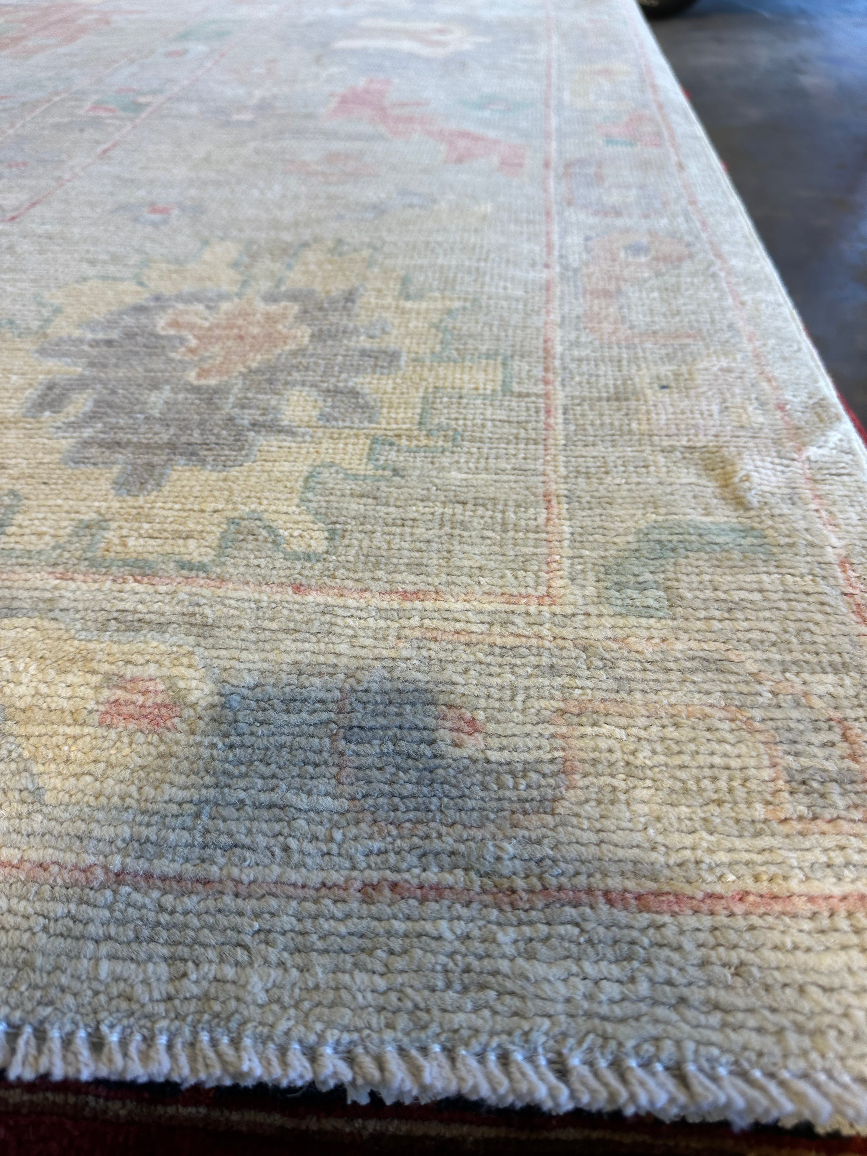 Ani Baravyan 10.6x13.9 Blue Whitewashed Afghani Oushak Rug