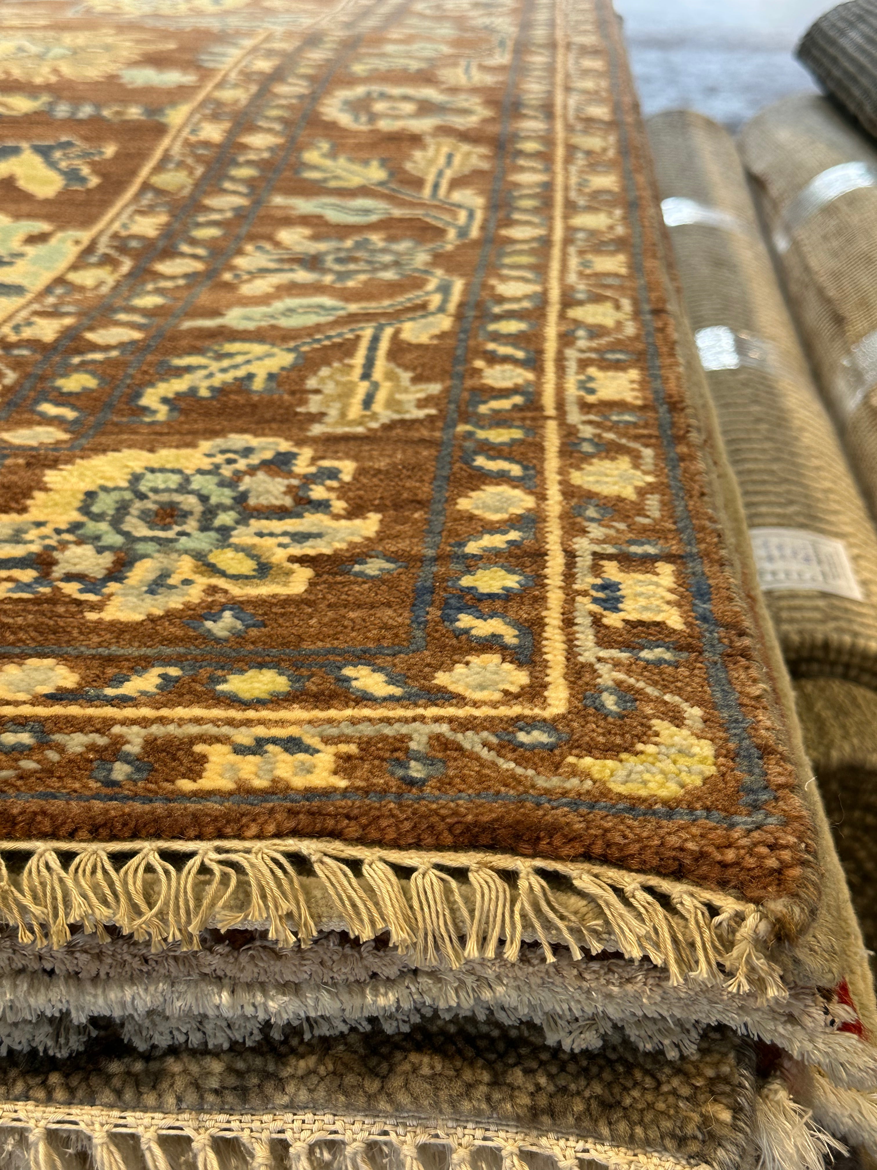 Denise's Friend 6.3x9.6 Brrown Hand-Knotted Oushak