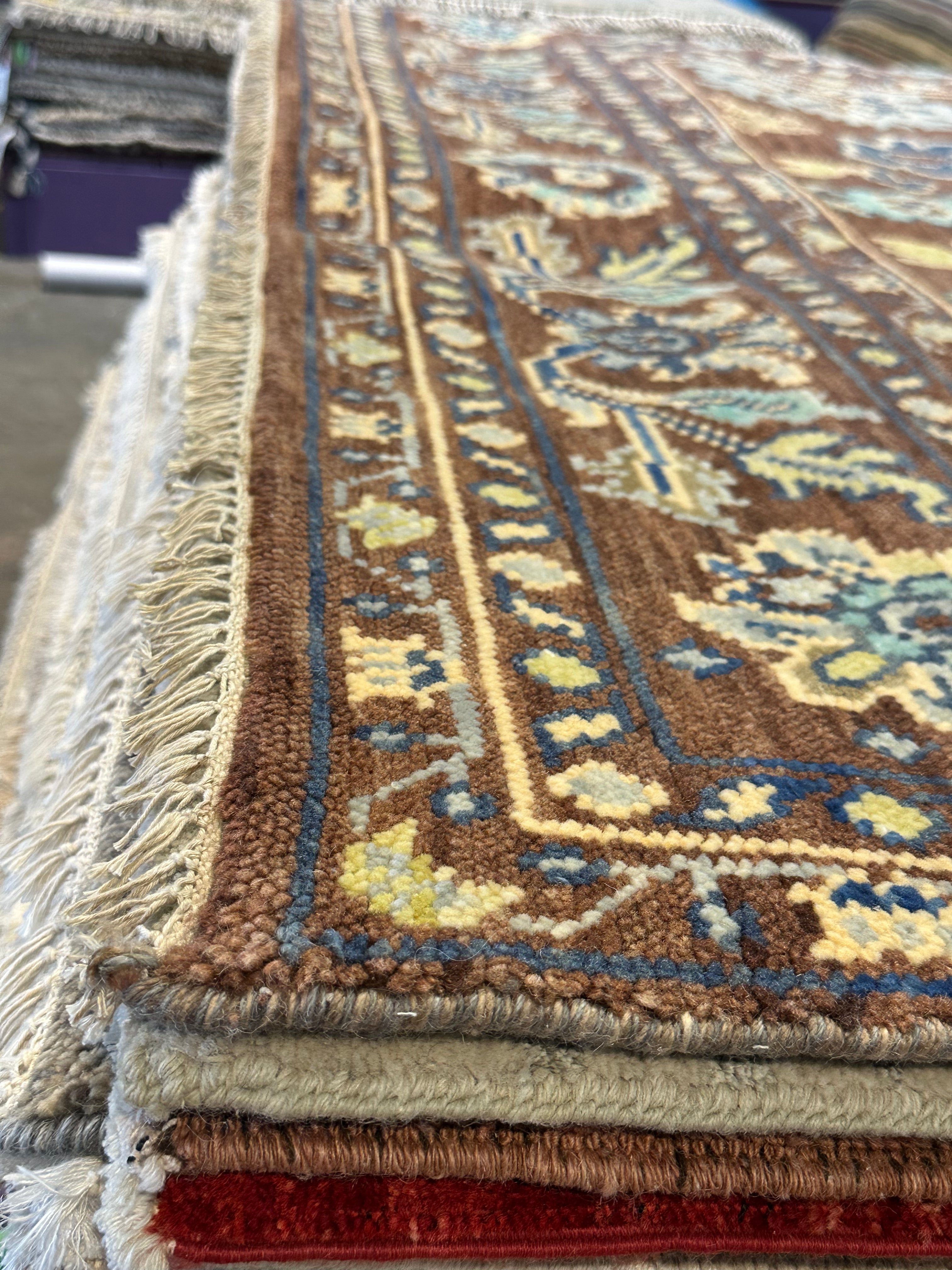 Denise's Friend 6.3x9.6 Brrown Hand-Knotted Oushak