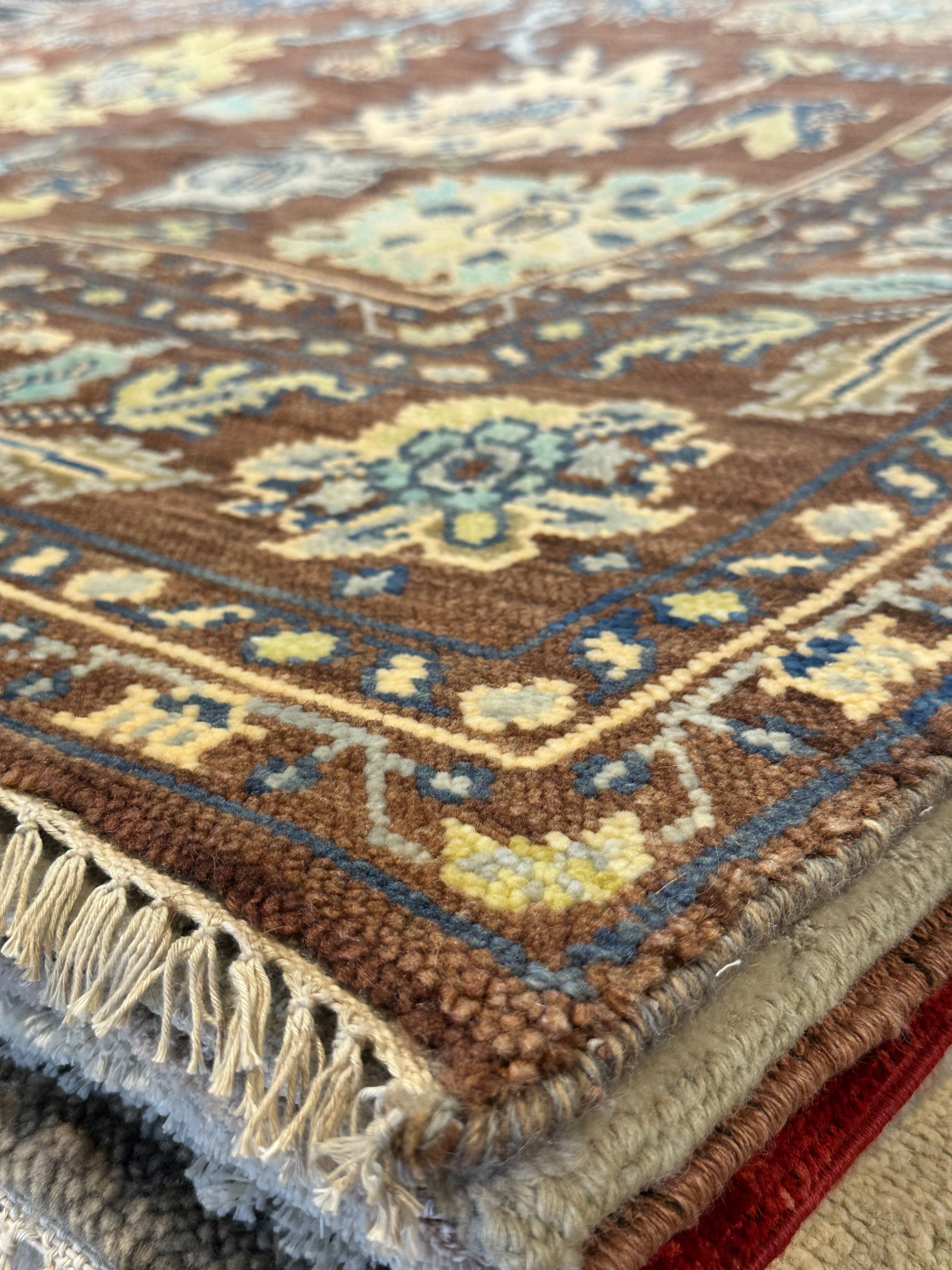 Denise's Friend 6.3x9.6 Brrown Hand-Knotted Oushak