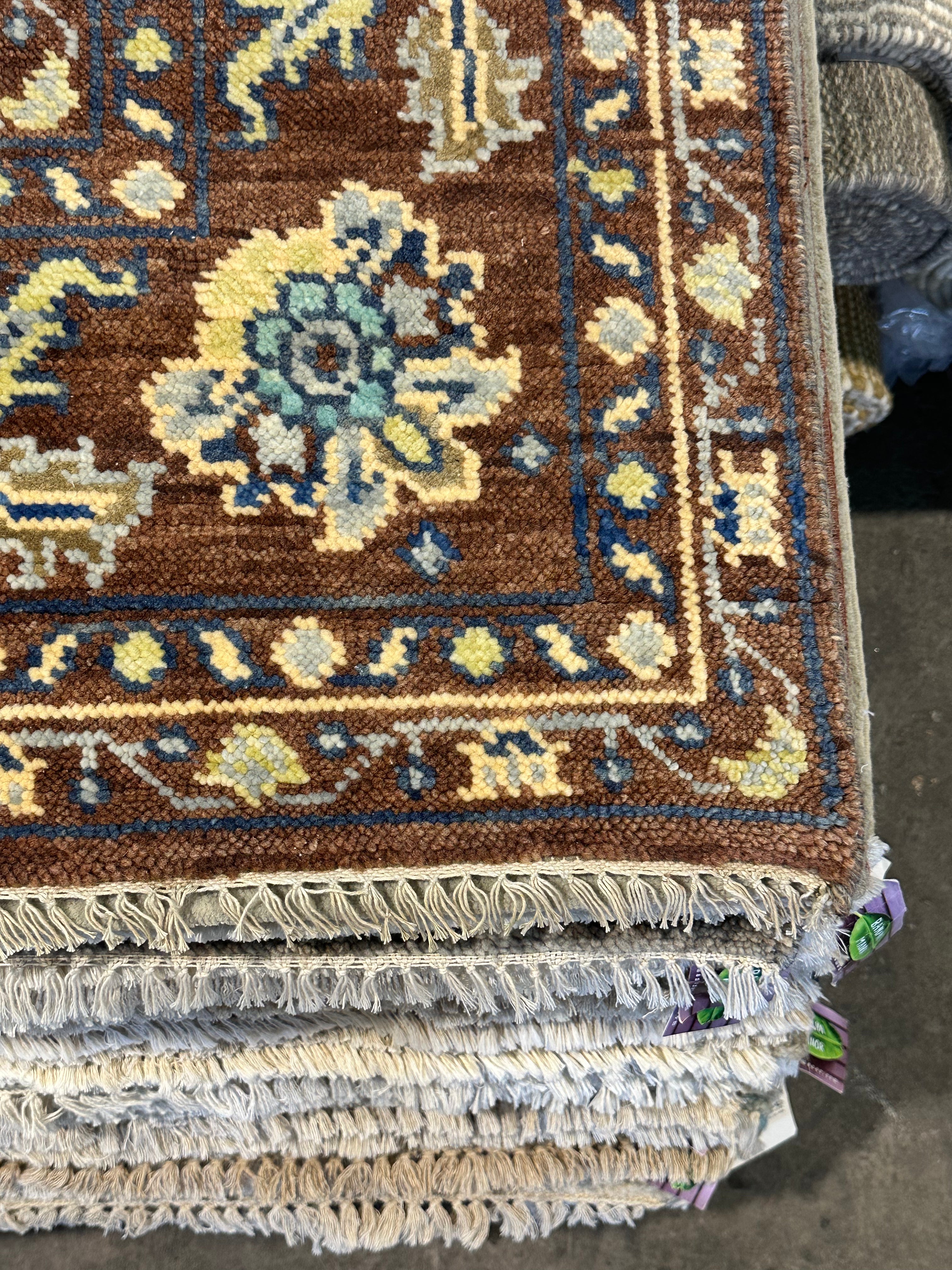 Denise's Friend 6.3x9.6 Brrown Hand-Knotted Oushak