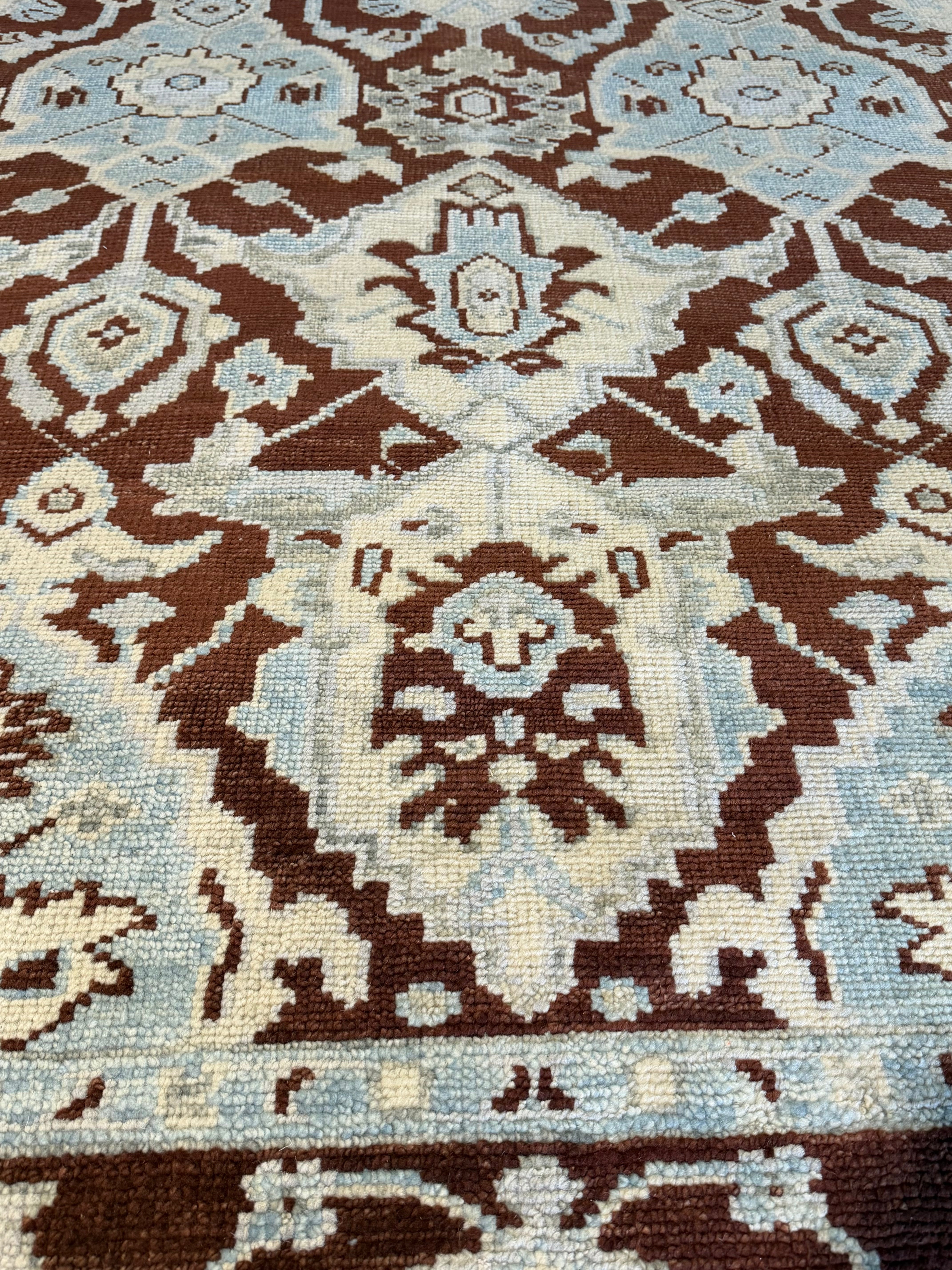 Sister Parish 8x10 Red Hand-Knotted Oushak Rug