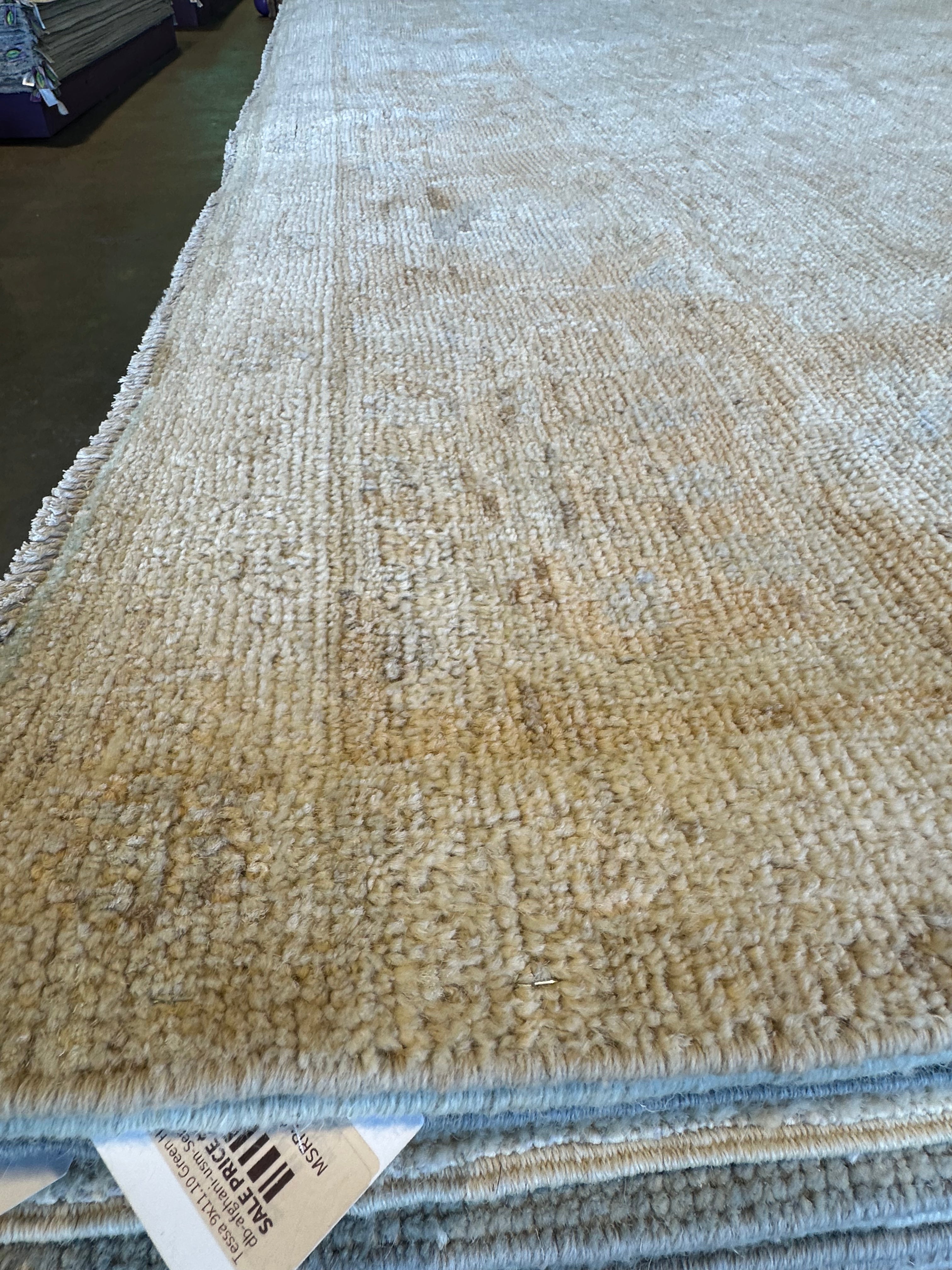 Valerie 8.10x11.6 Cream Whitewashed Afghani Oushak Rug