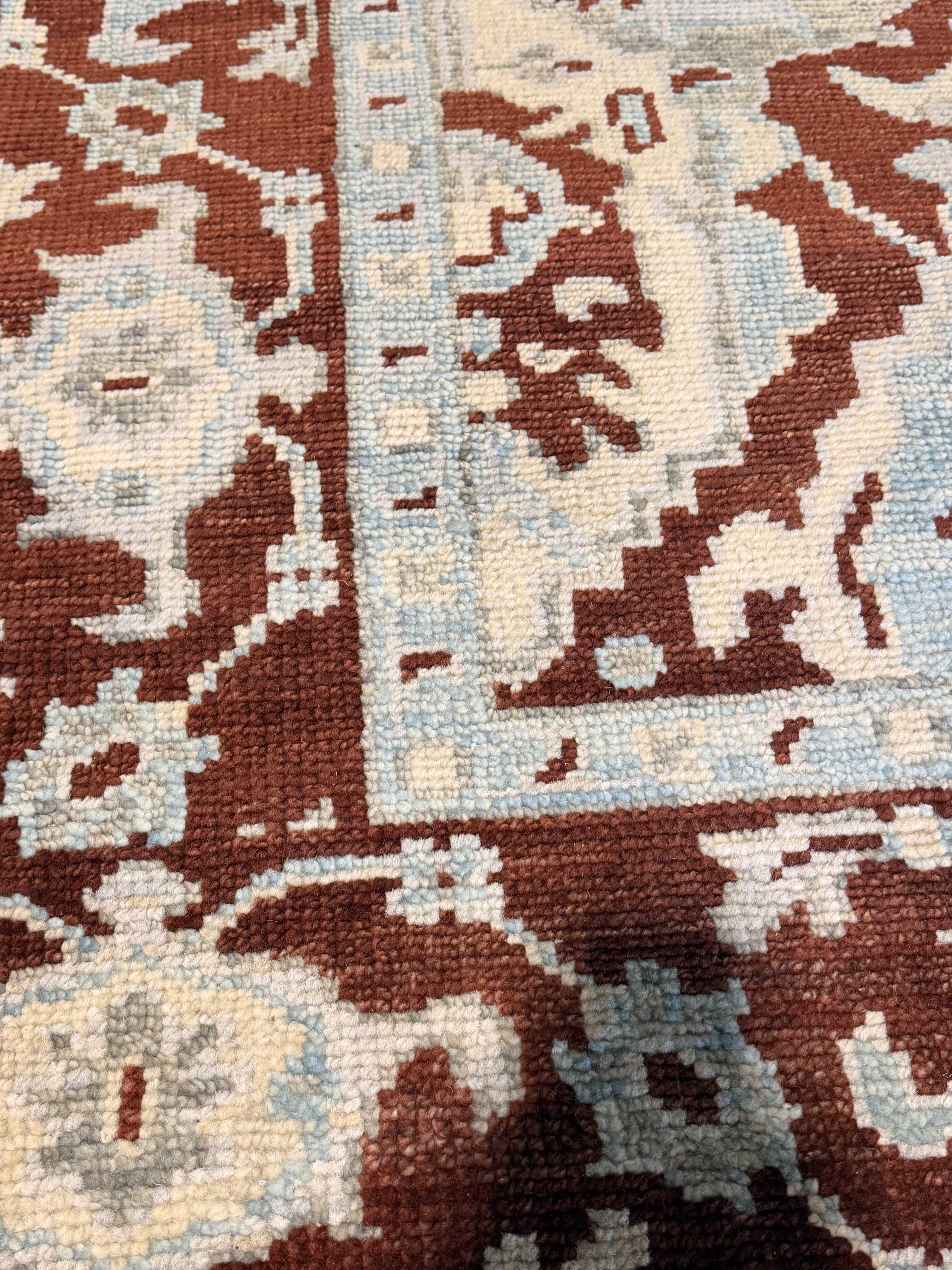 Sister Parish 8x10 Red Hand-Knotted Oushak Rug